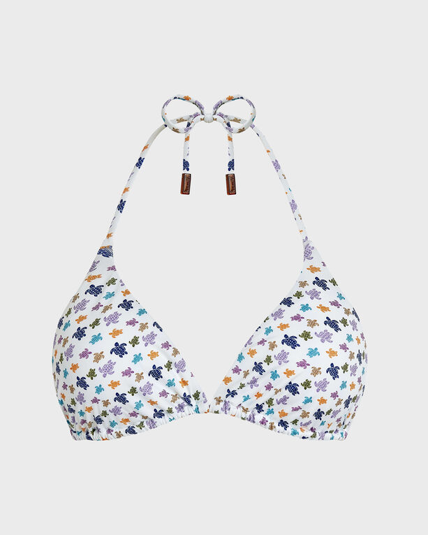 Vilebrequin - Women Triangle Bikini Top Micro Ronde Des Tortues - Swimwear - Fleur - White - Size L