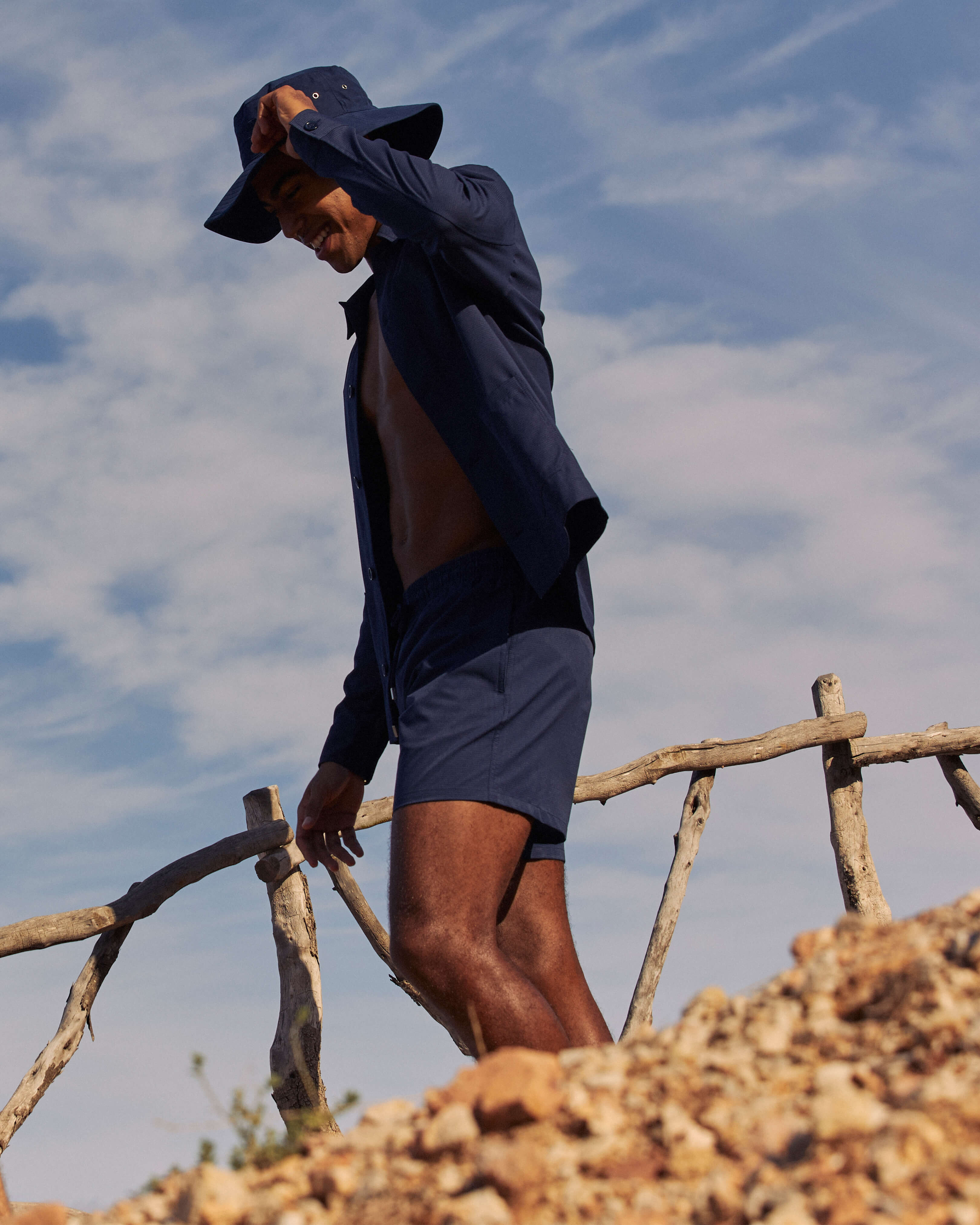 Men Wool Swim Shorts Micro Carreaux Tailoring MARRAKECH lifestyle view