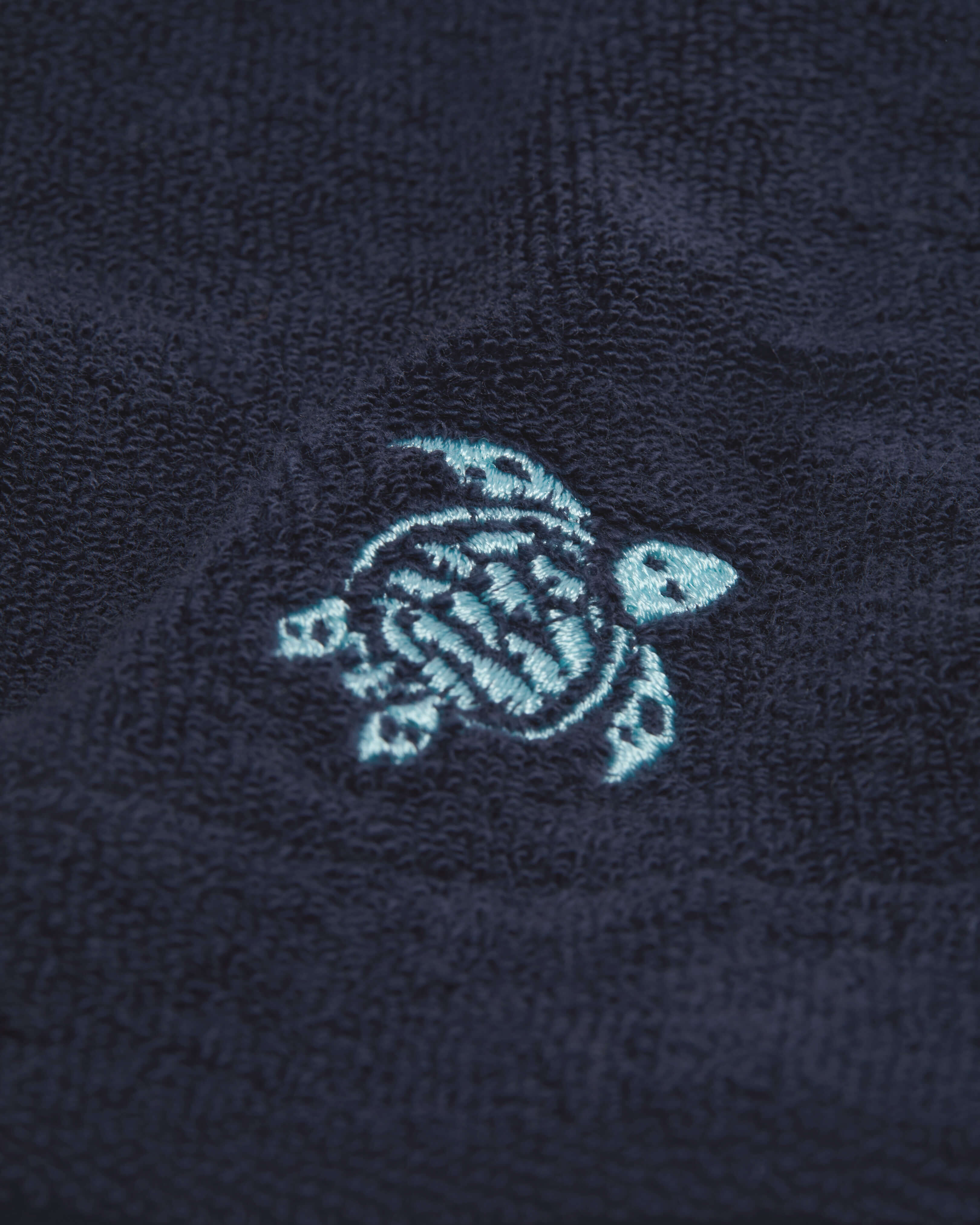 Frottee-Bermudashorts mit aufgestickter Schildkröte für Jungen MARINEBLAU look1 view