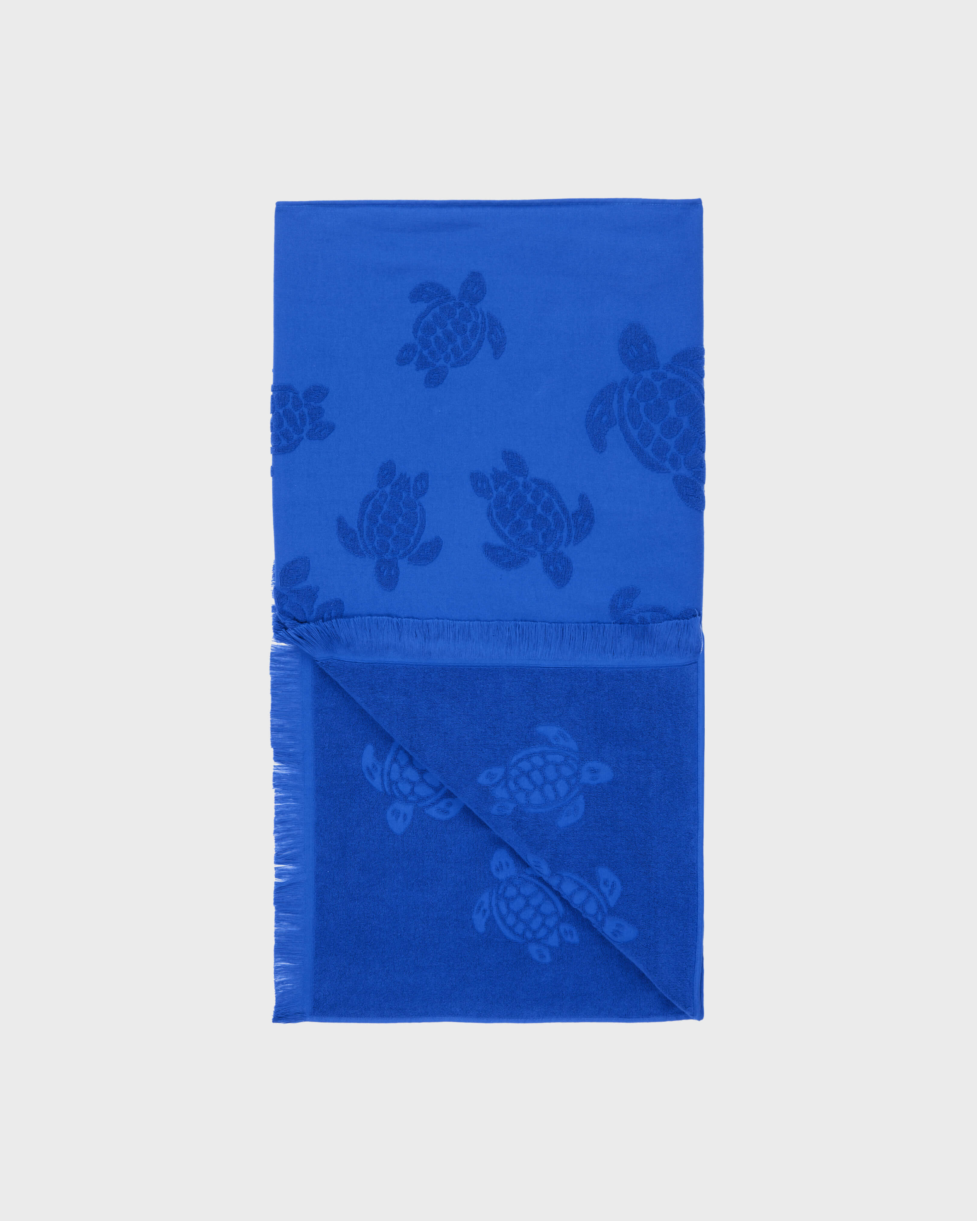 Beach Fouta in Organic Cotton Turtles Jacquard MARRAKECH back view