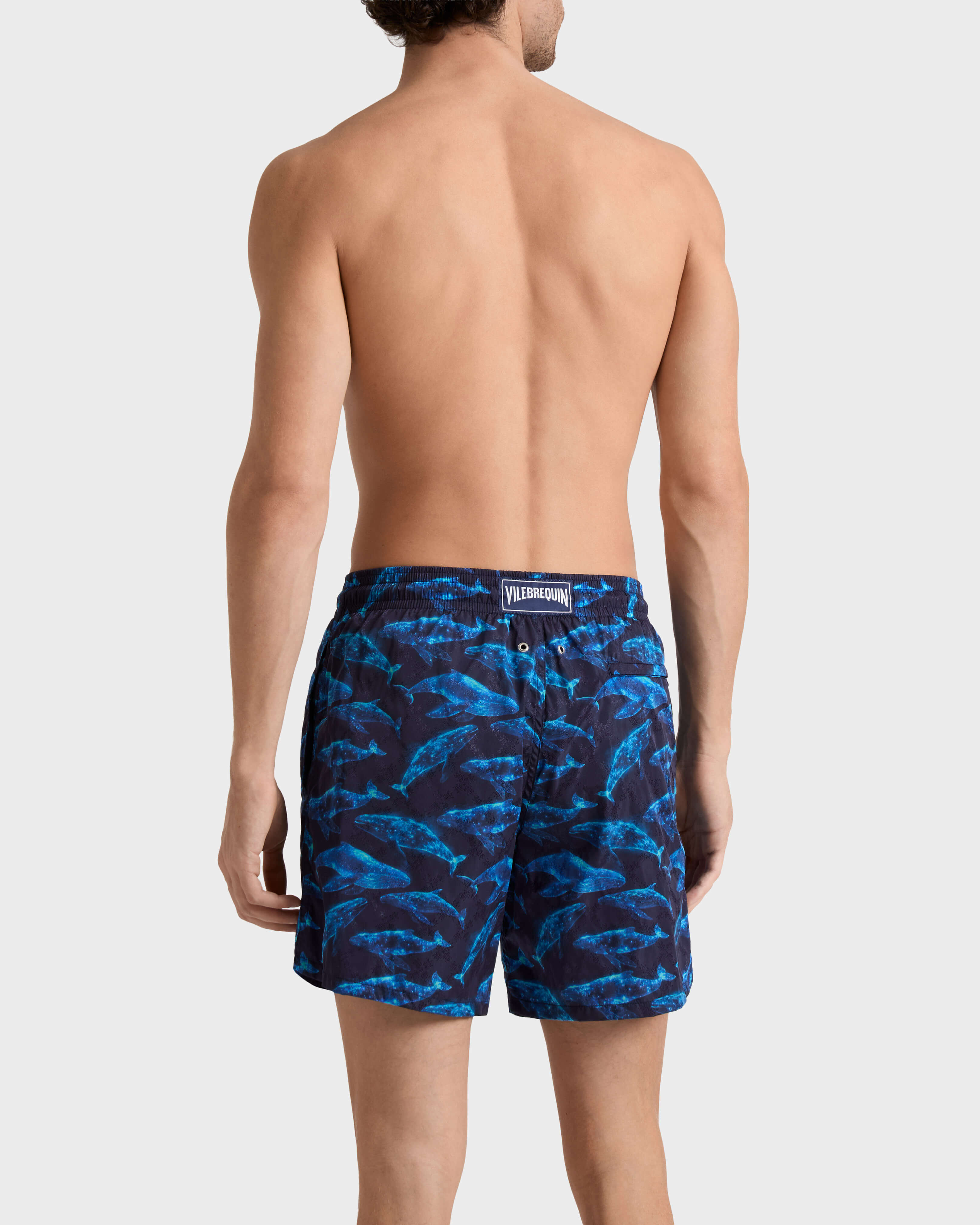 Bañador con estampado Sparkling Whales para hombre AZUL MARINO backworn view