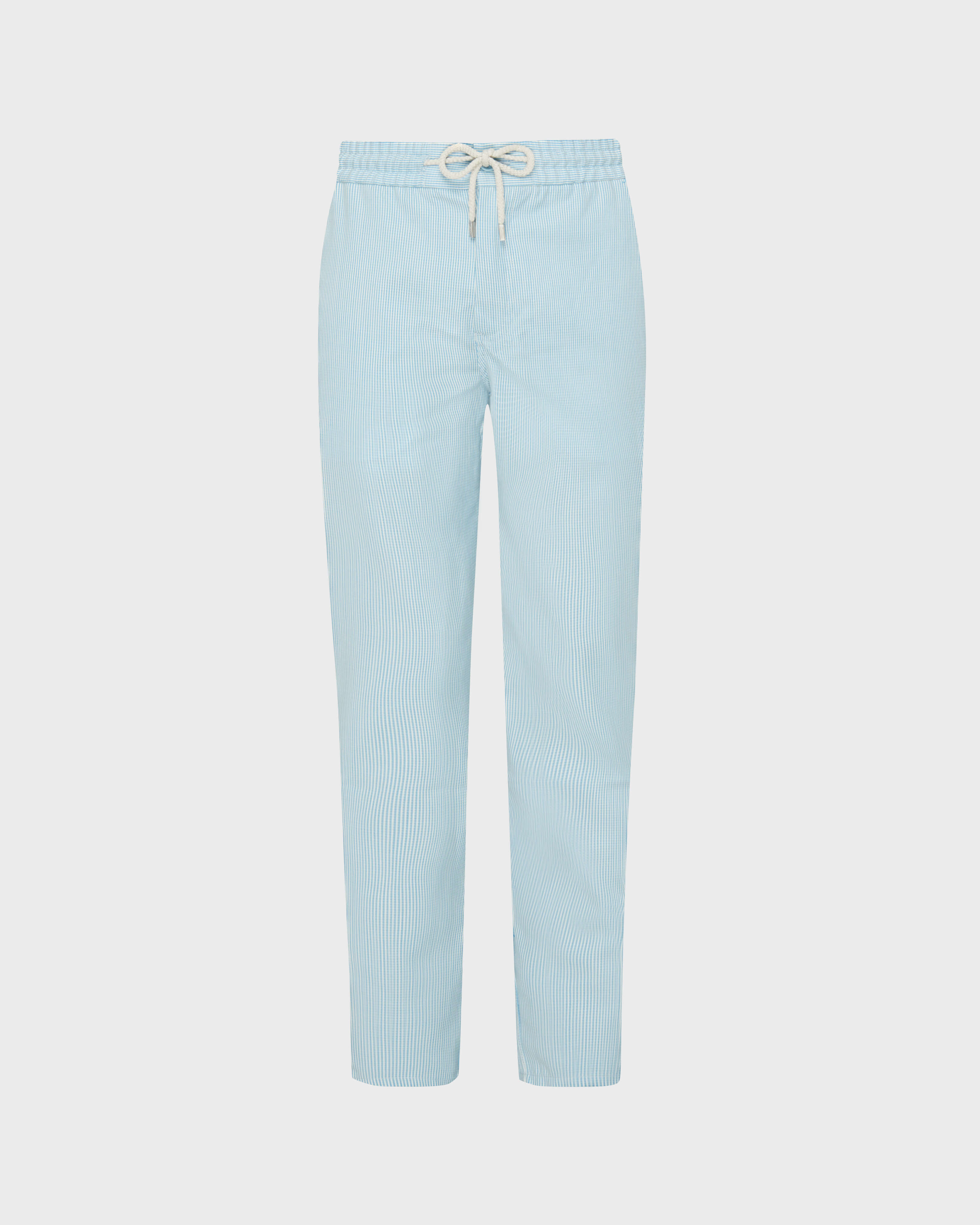 Men Wool Regular Pants Micro Rayures Tailoring BLUE TOPAZ front view