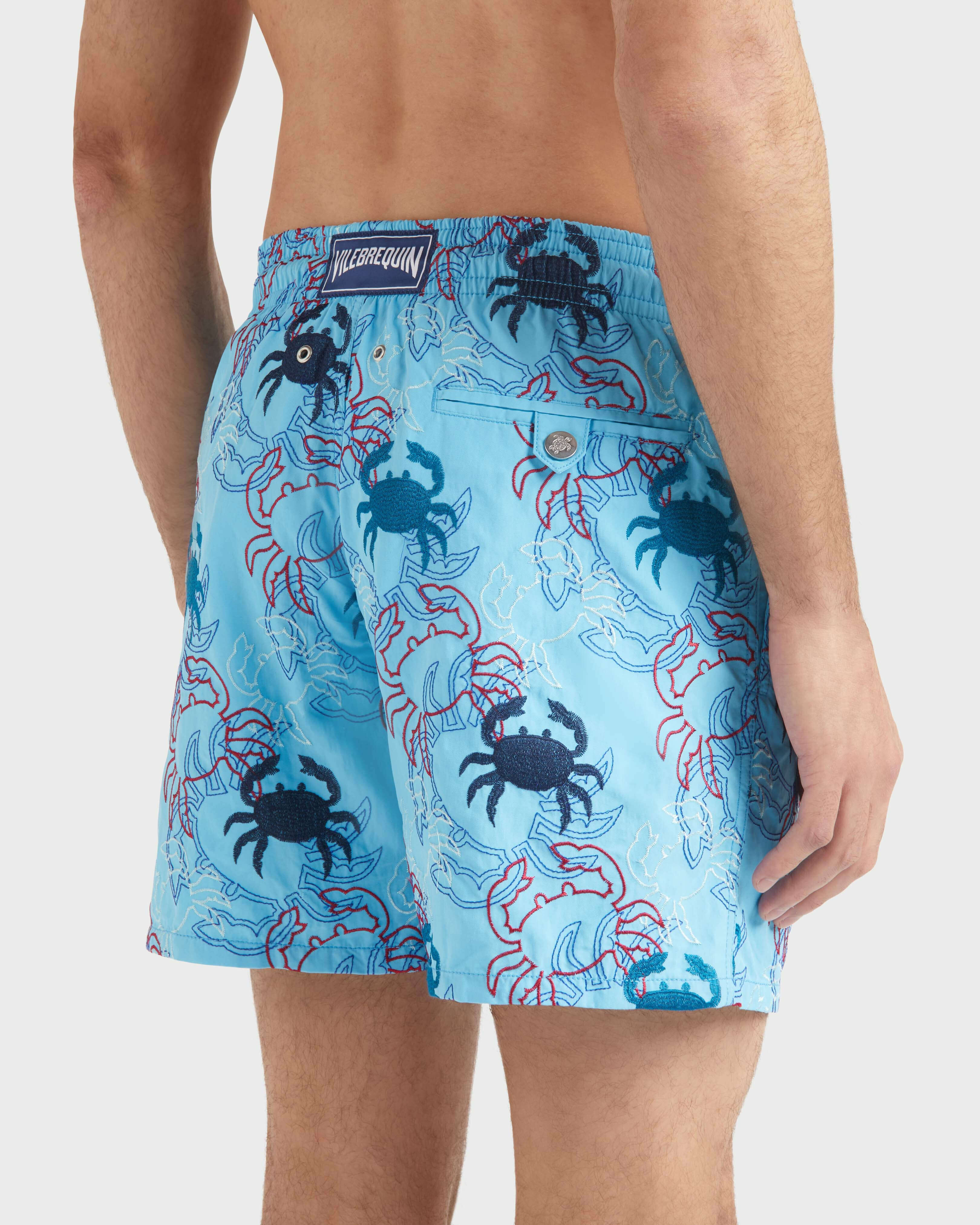 Maillot de bain homme brodé Crab Balloons - Edition Limitée TOPAZE BLEUE supp2 view