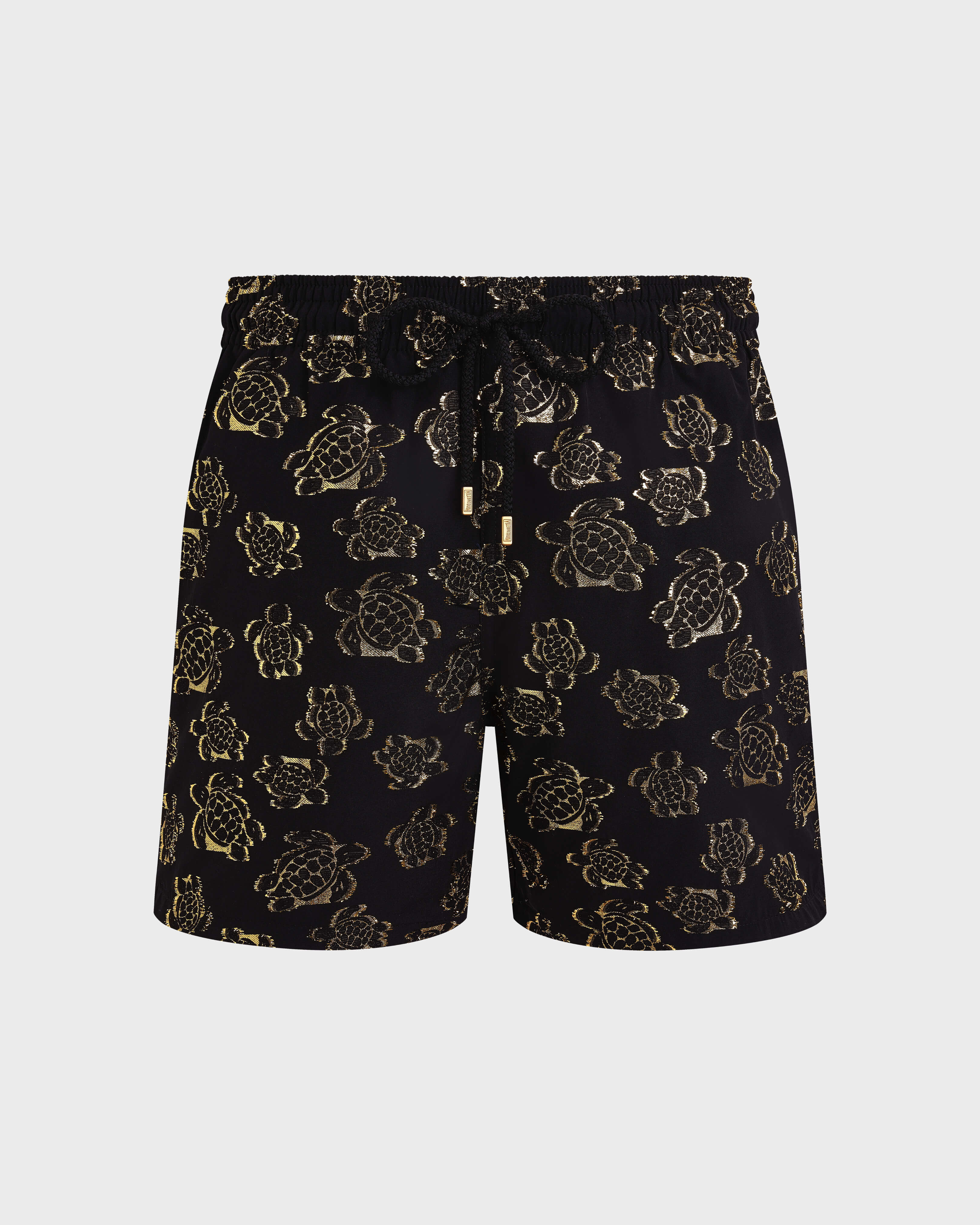 Men Swim Trunks Ronde des tortues Jacquard BLACK front view