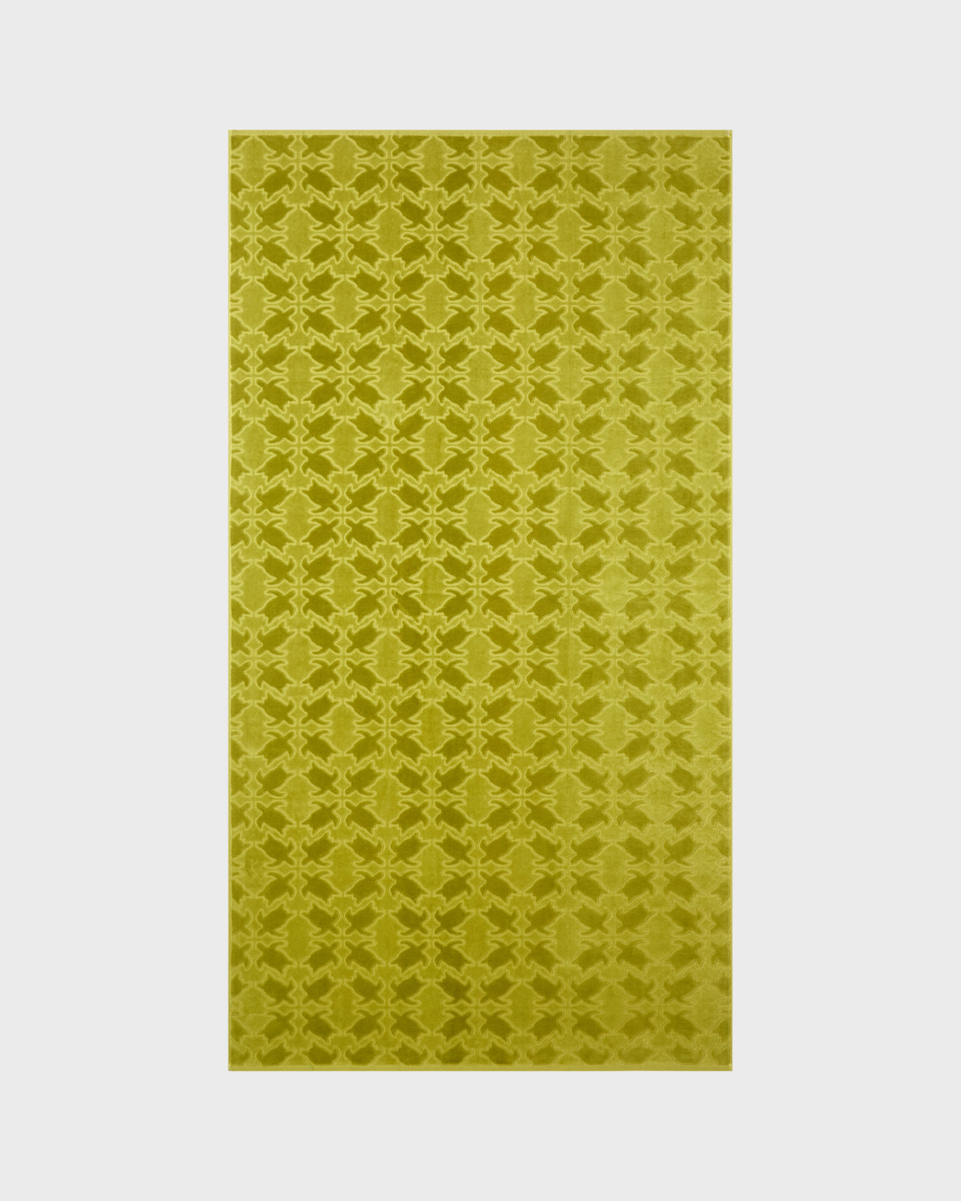 Organic Cotton Beach Towel Turtles Net Jacquard VERDE PALLIDO front view