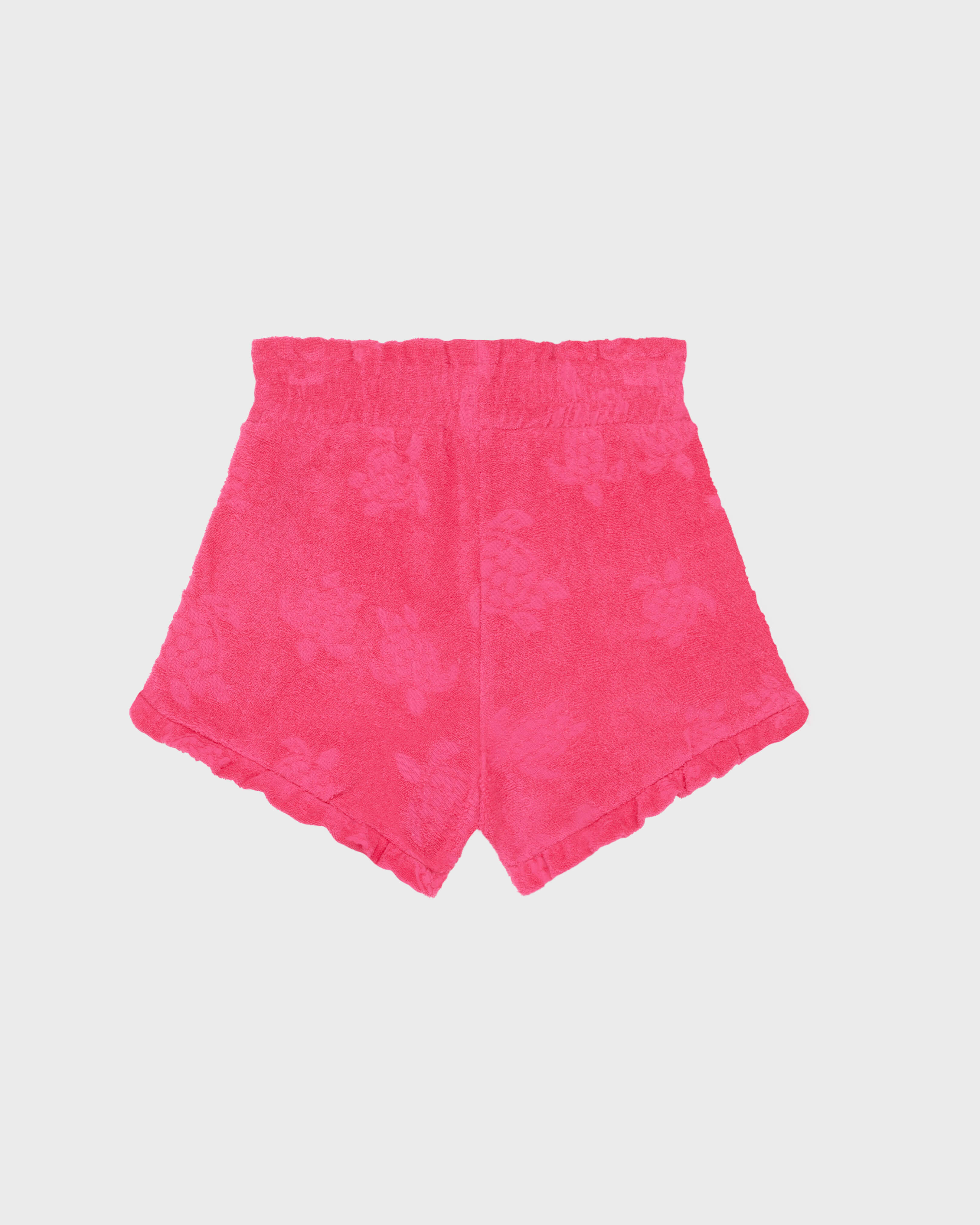 Pantalón corto en tejido terry de jacquard con estampado Turtle para niña BUGANVILLA back view