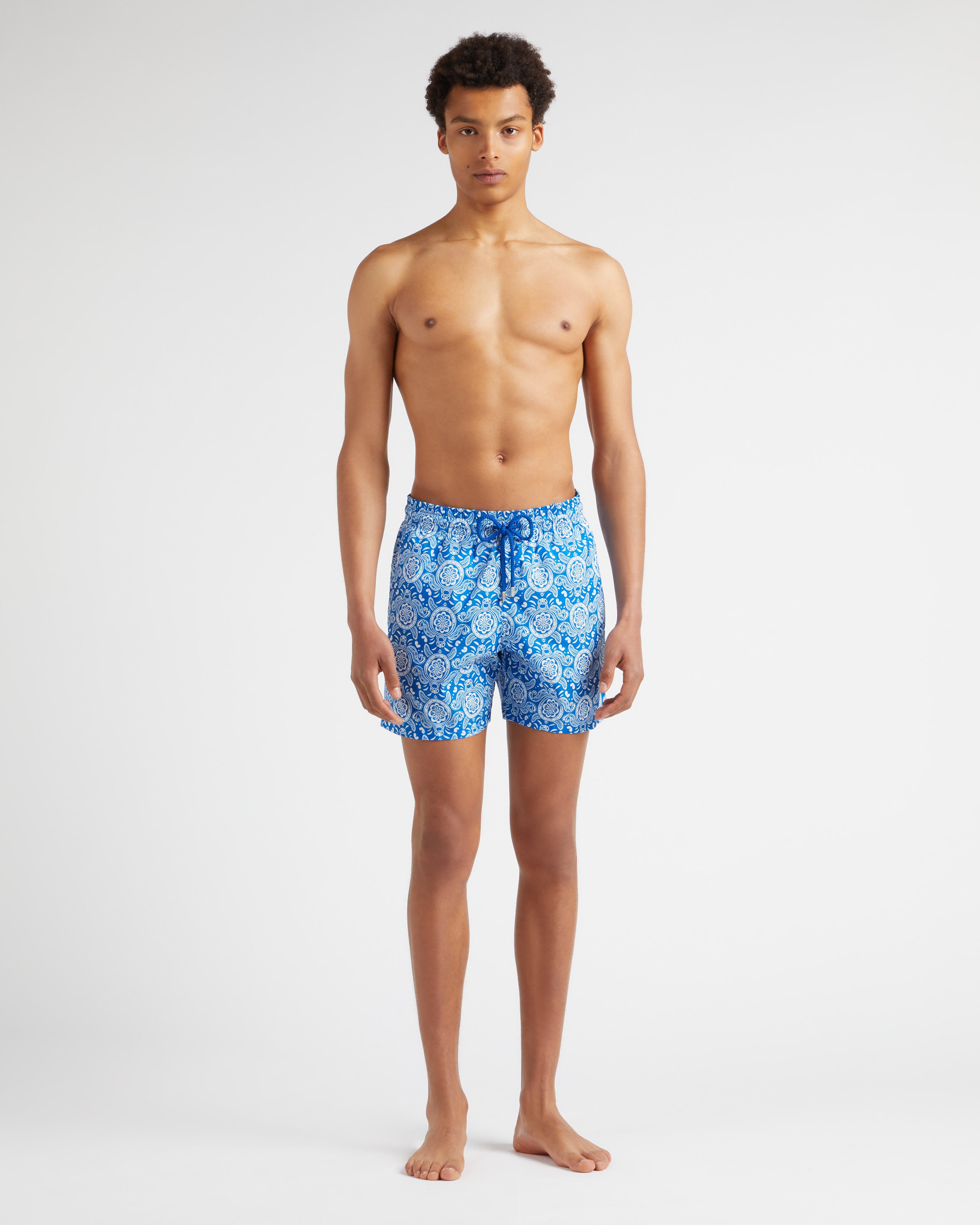 Men Ultra-Light and Packable Swim Shorts Tribal Turtles PALACE frontworn view