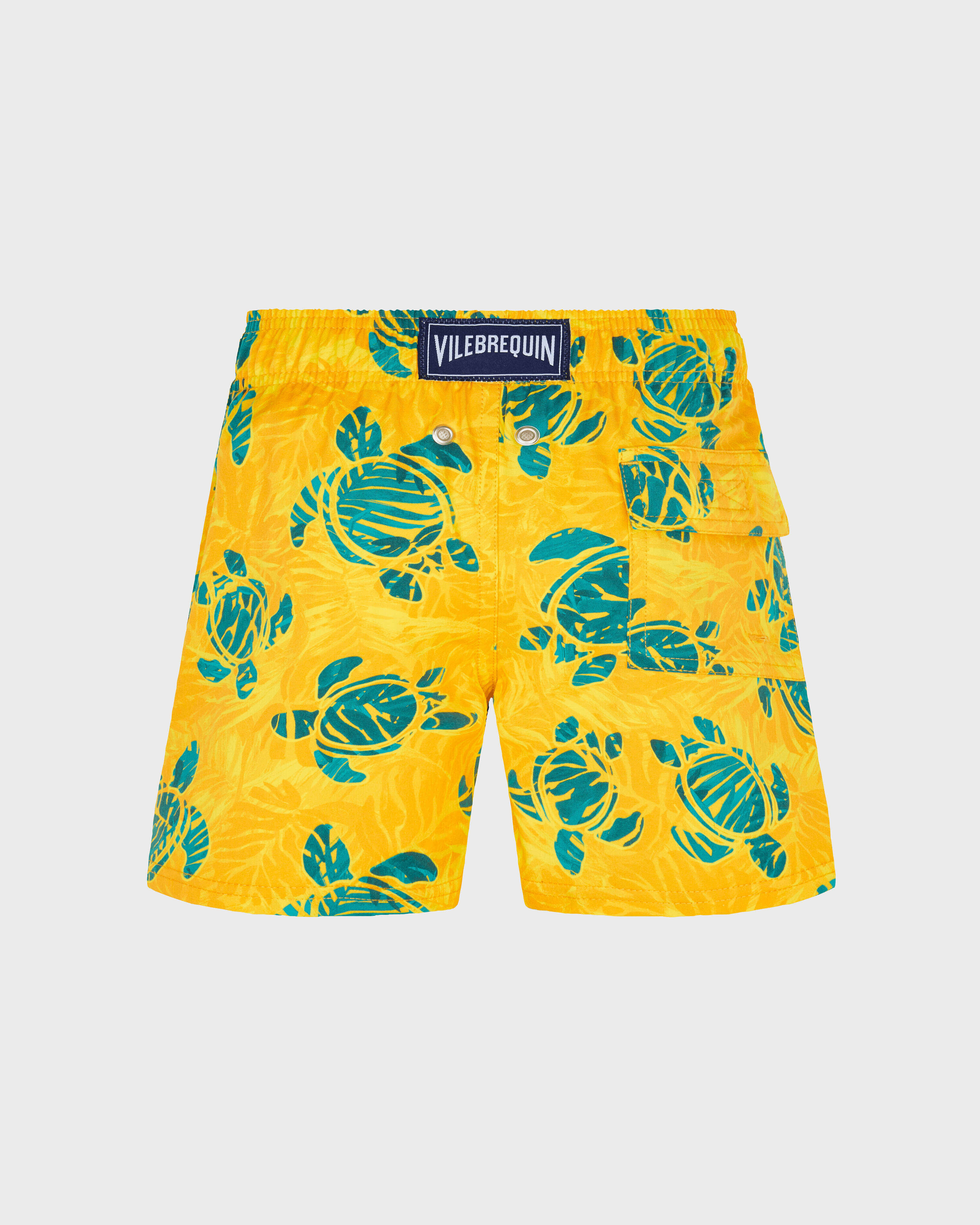 Bañador elástico con estampado Turtles Madrague para niño YELLOW back view