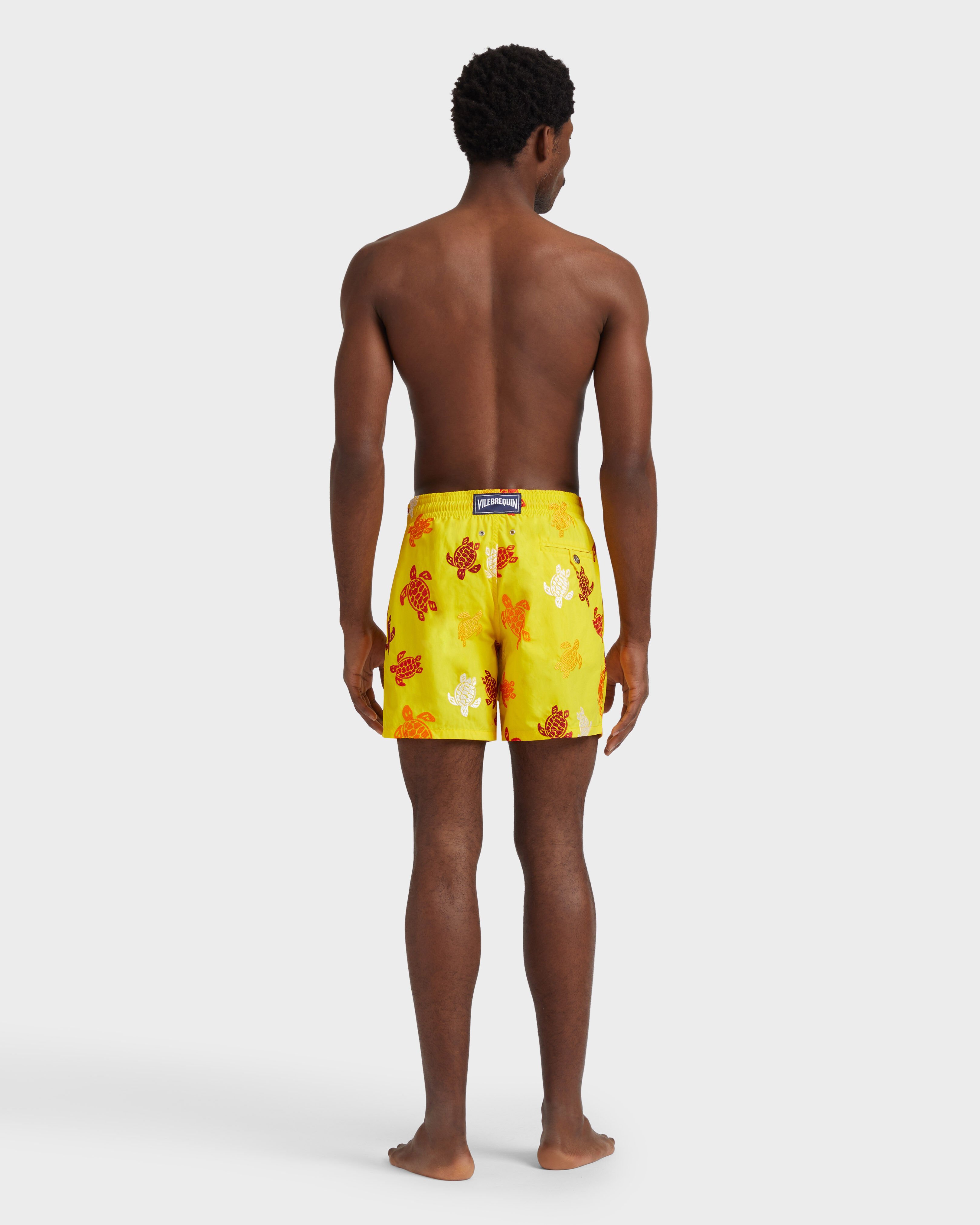 Men Swim Shorts Embroidered Tortue Multicolore - Limited Edition SUN backworn view