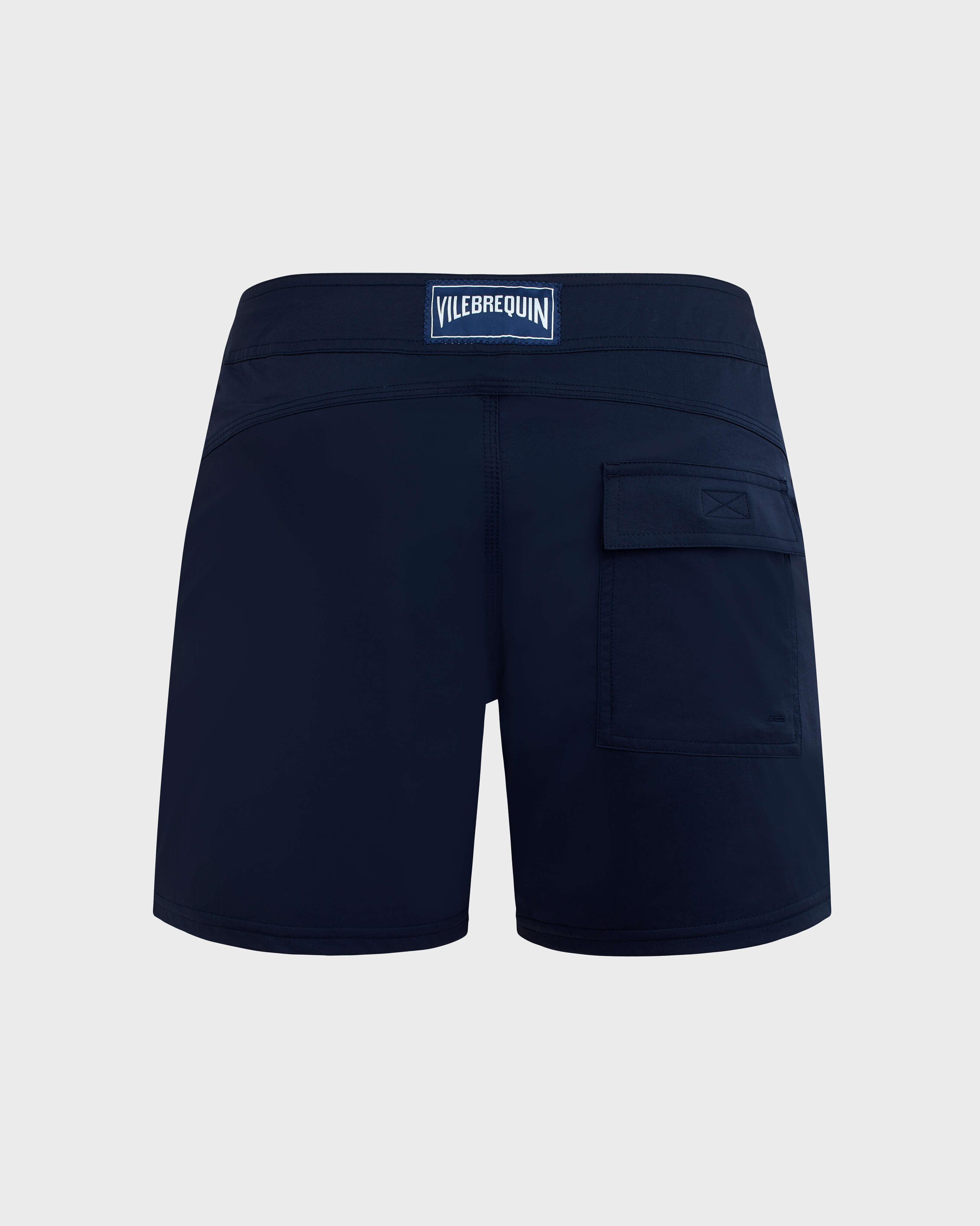 Solid Stretch-Badeshorts mit flachem Bund für Herren MARINEBLAU back view
