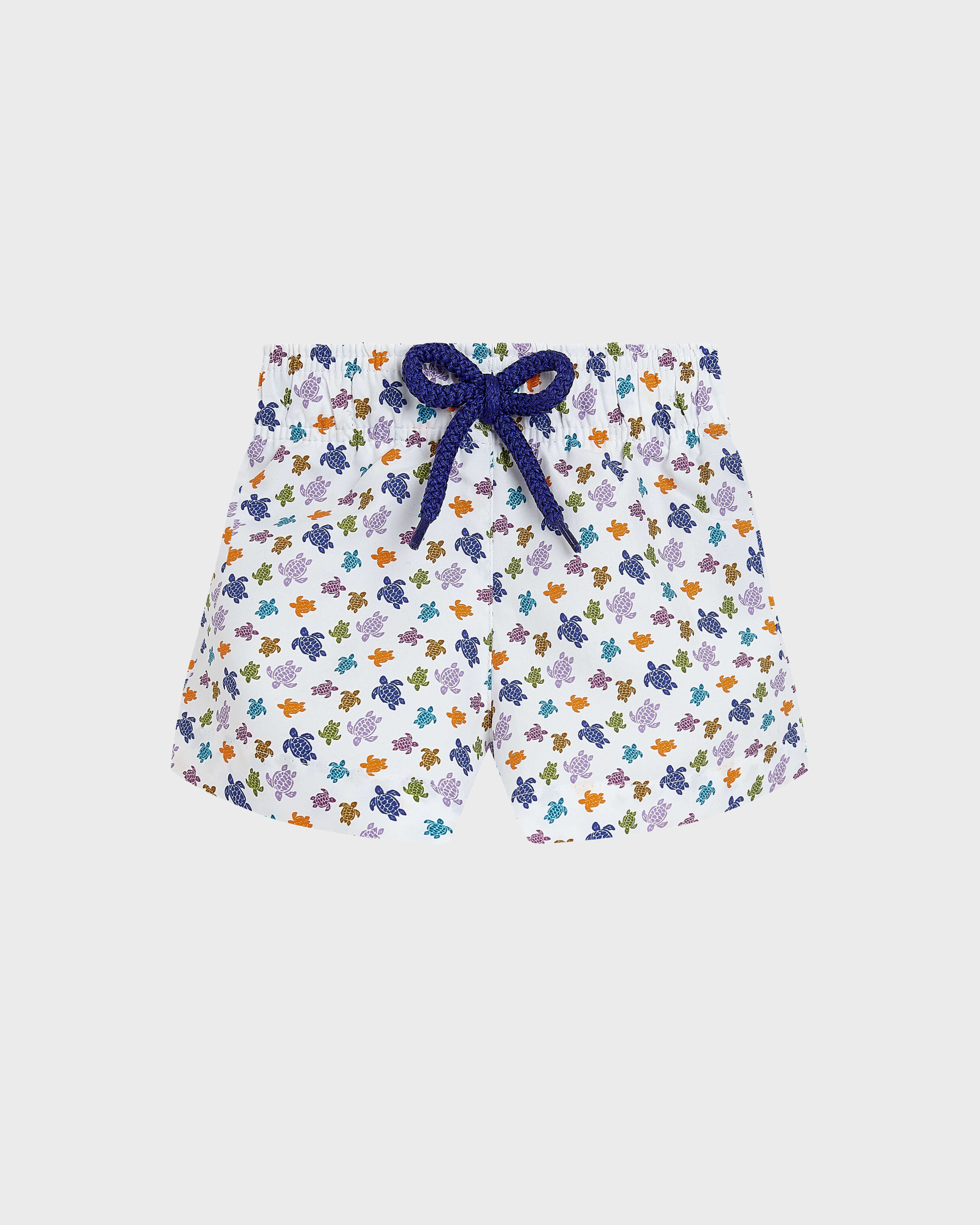 Baby Swim Shorts Micro Ronde des Tortues WHITE front view