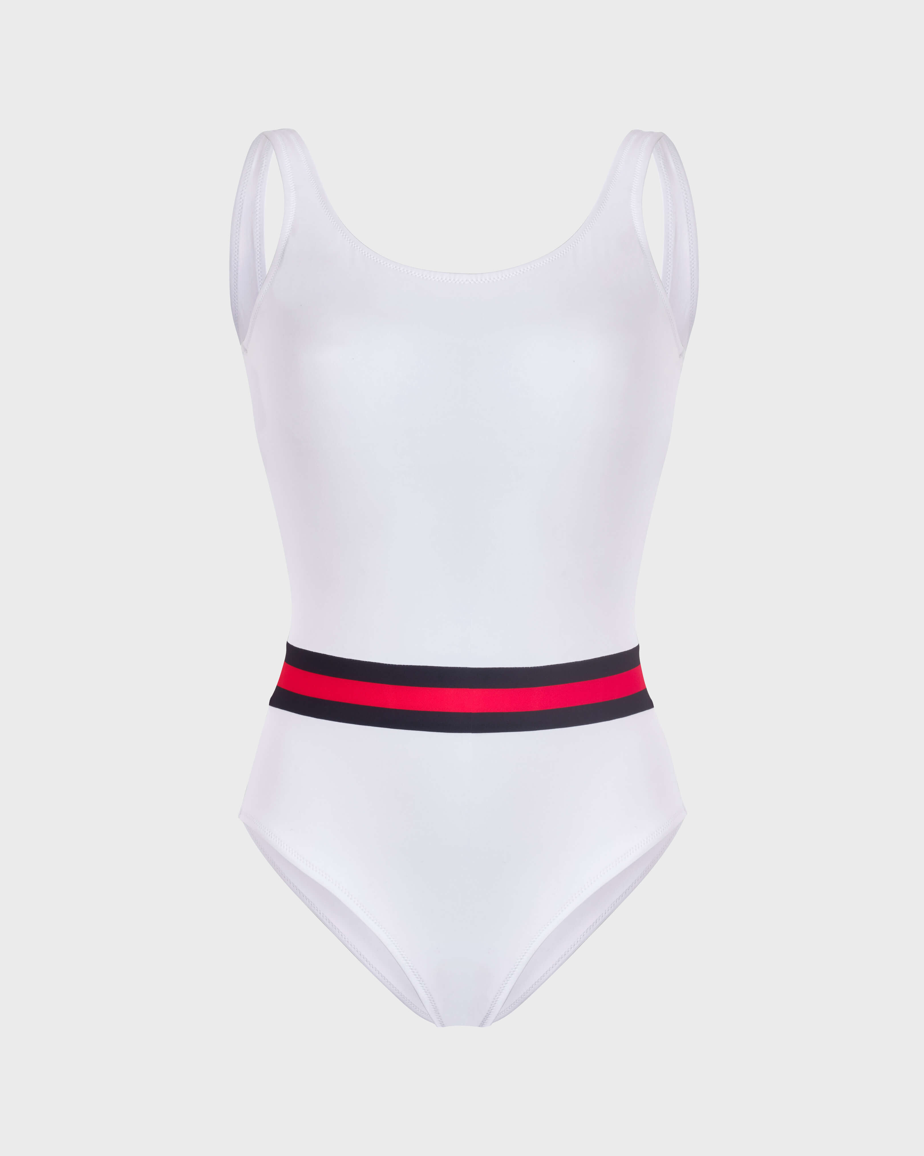 Women One-piece Swimsuit Solid - Vilebrequin x Ines de la Fressange WHITE front view