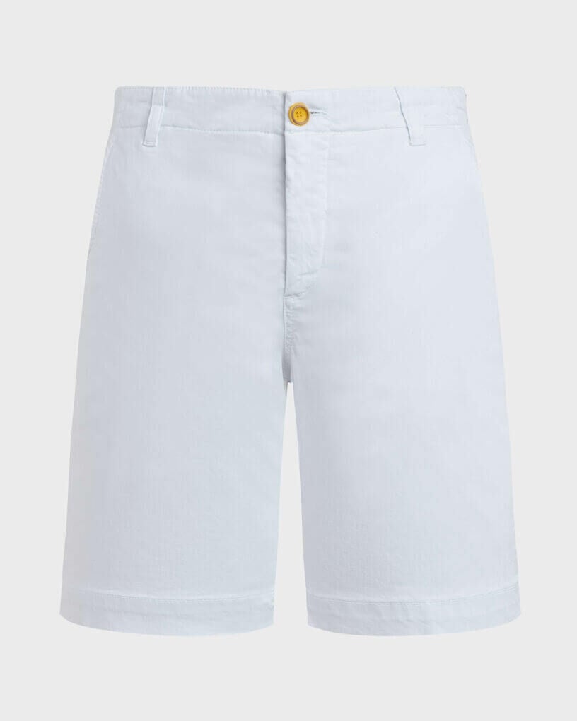 Bermuda en coton satin homme uni BLANC front view