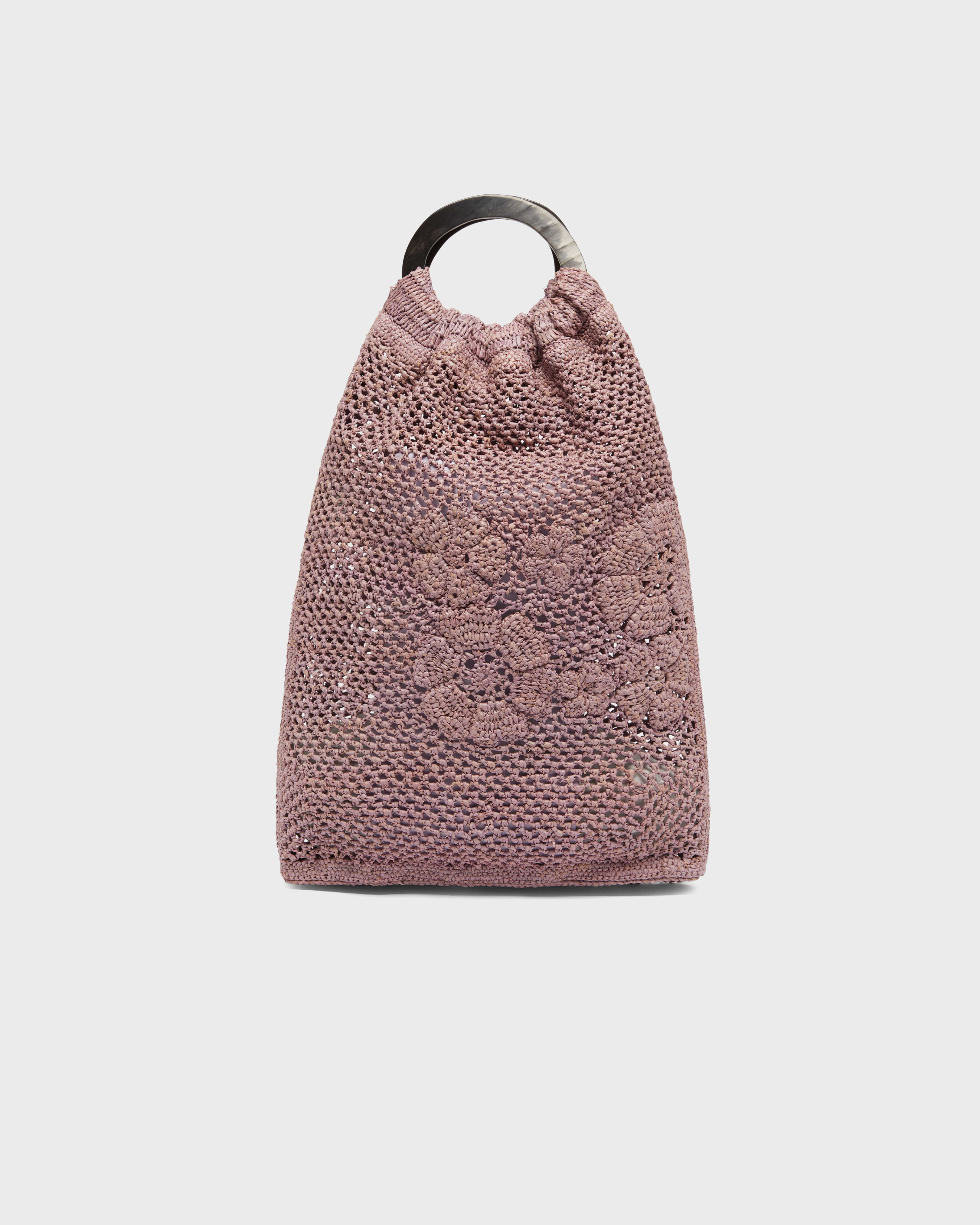 Women Raffia Handbag PETALE / PINK front view
