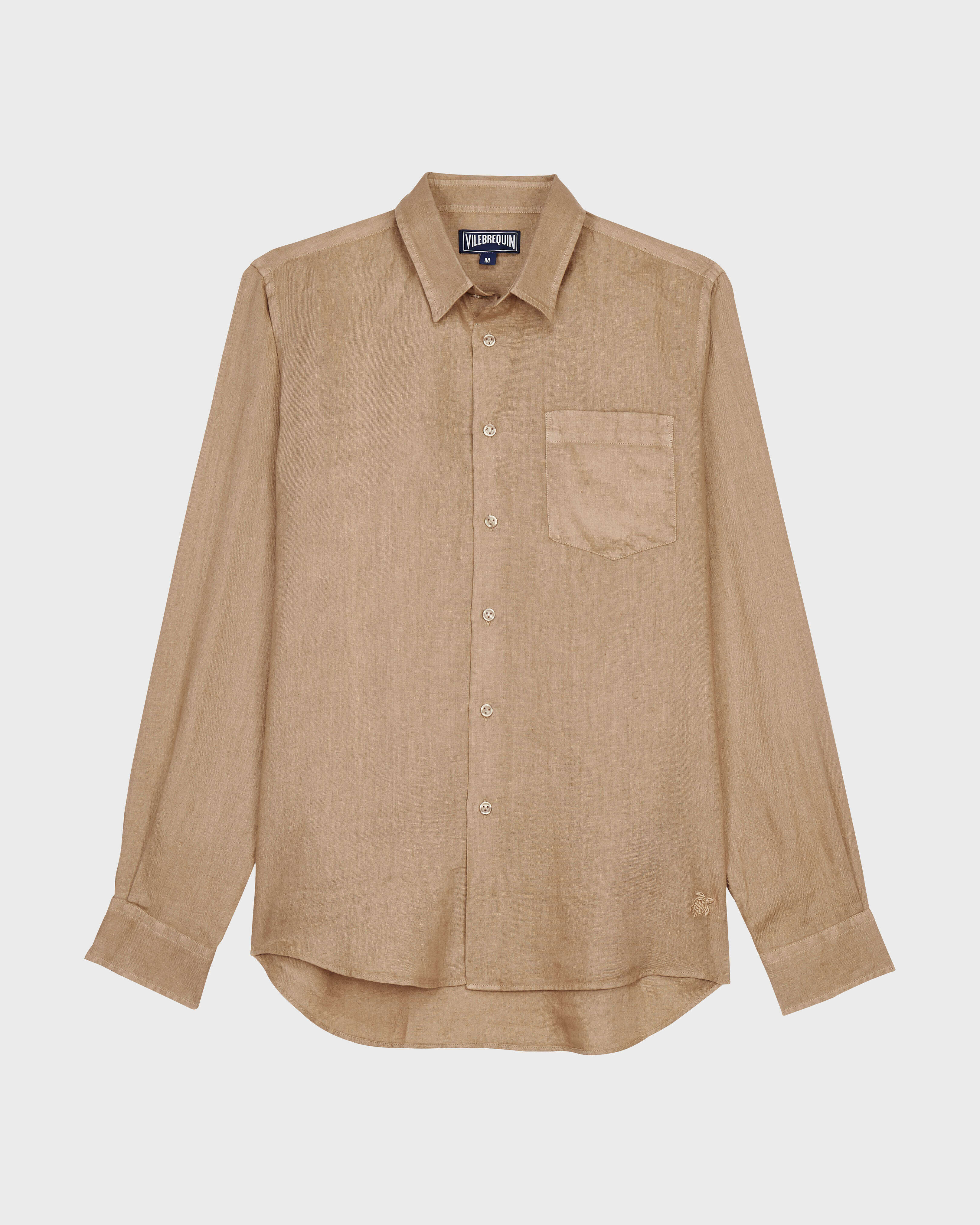 Natural Dye Leinenhemd für Herren NUTS front view