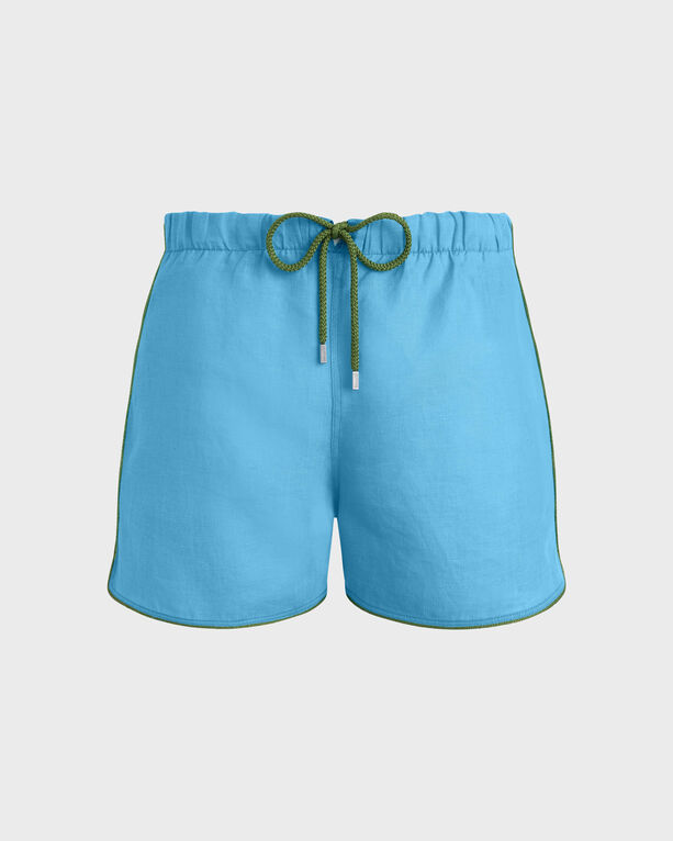 Vilebrequin - Maillot De Bain En Lin Homme Uni - Maillot De Bain - Maurice - Bleu - Taille XXL