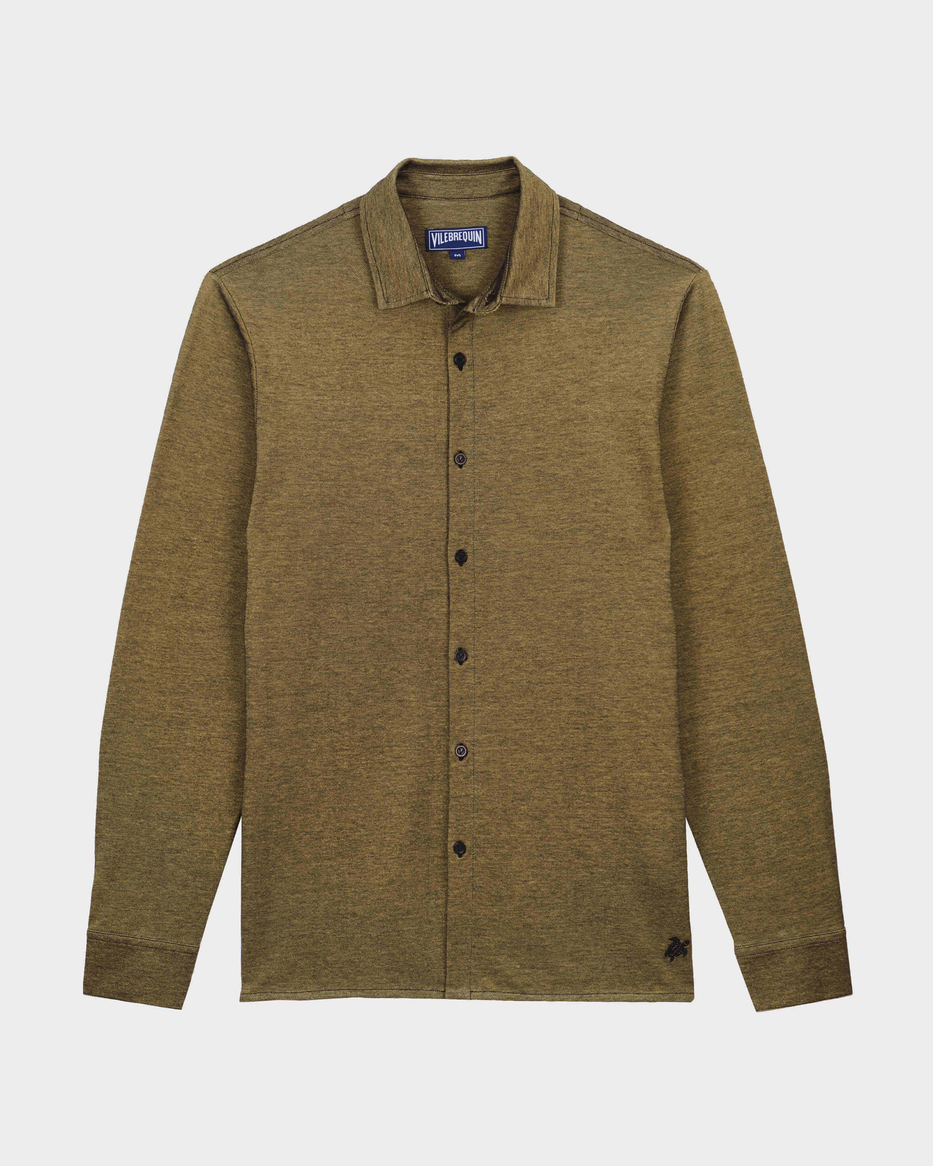 Men Changing cotton pique Shirt BLACK front view