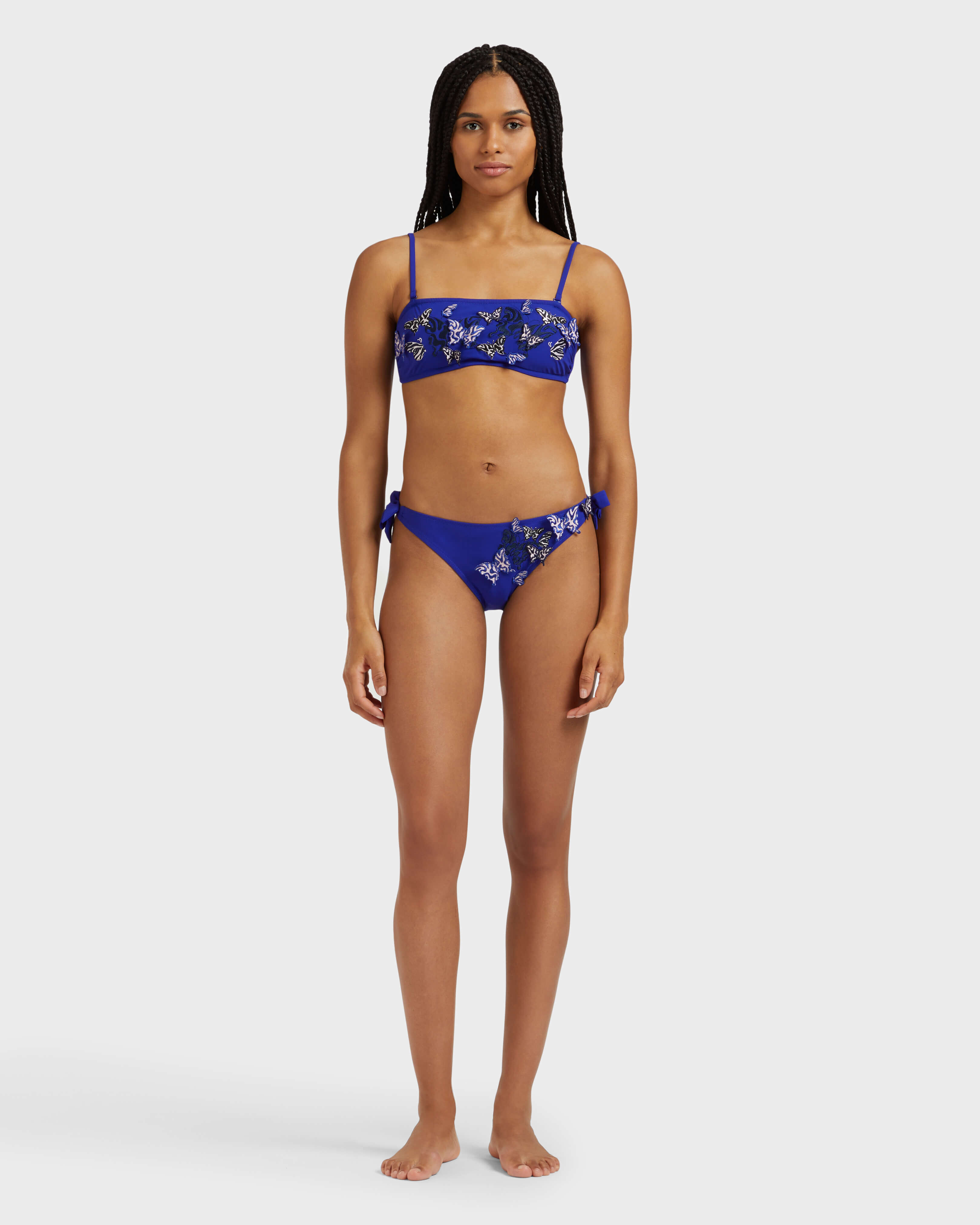 Women Bra- Style Bikini Top Embroidered Disco Butterfly MARRAKECH frontworn view