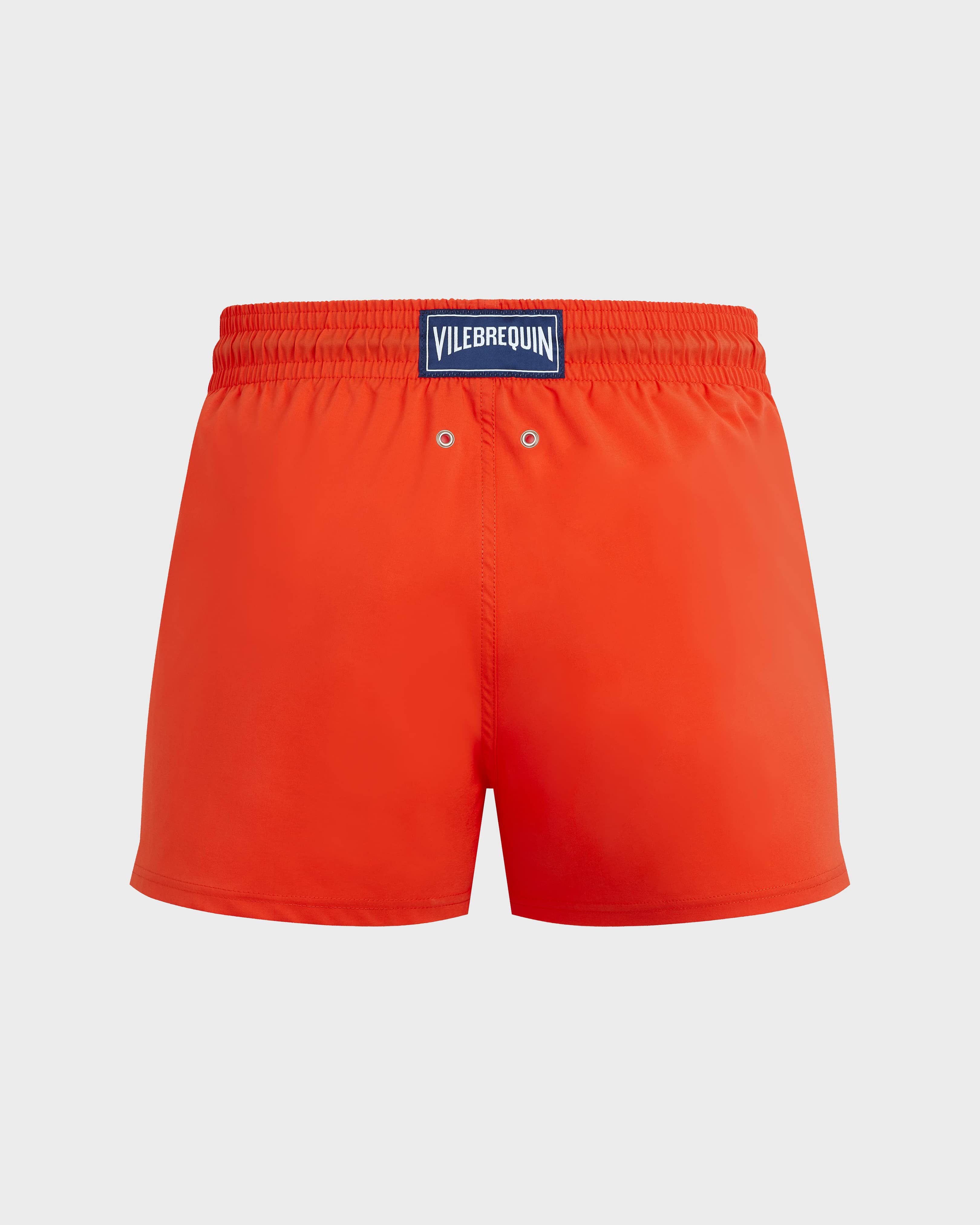 Men Swimwear Short and Fitted Stretch Solid GUAVA back view