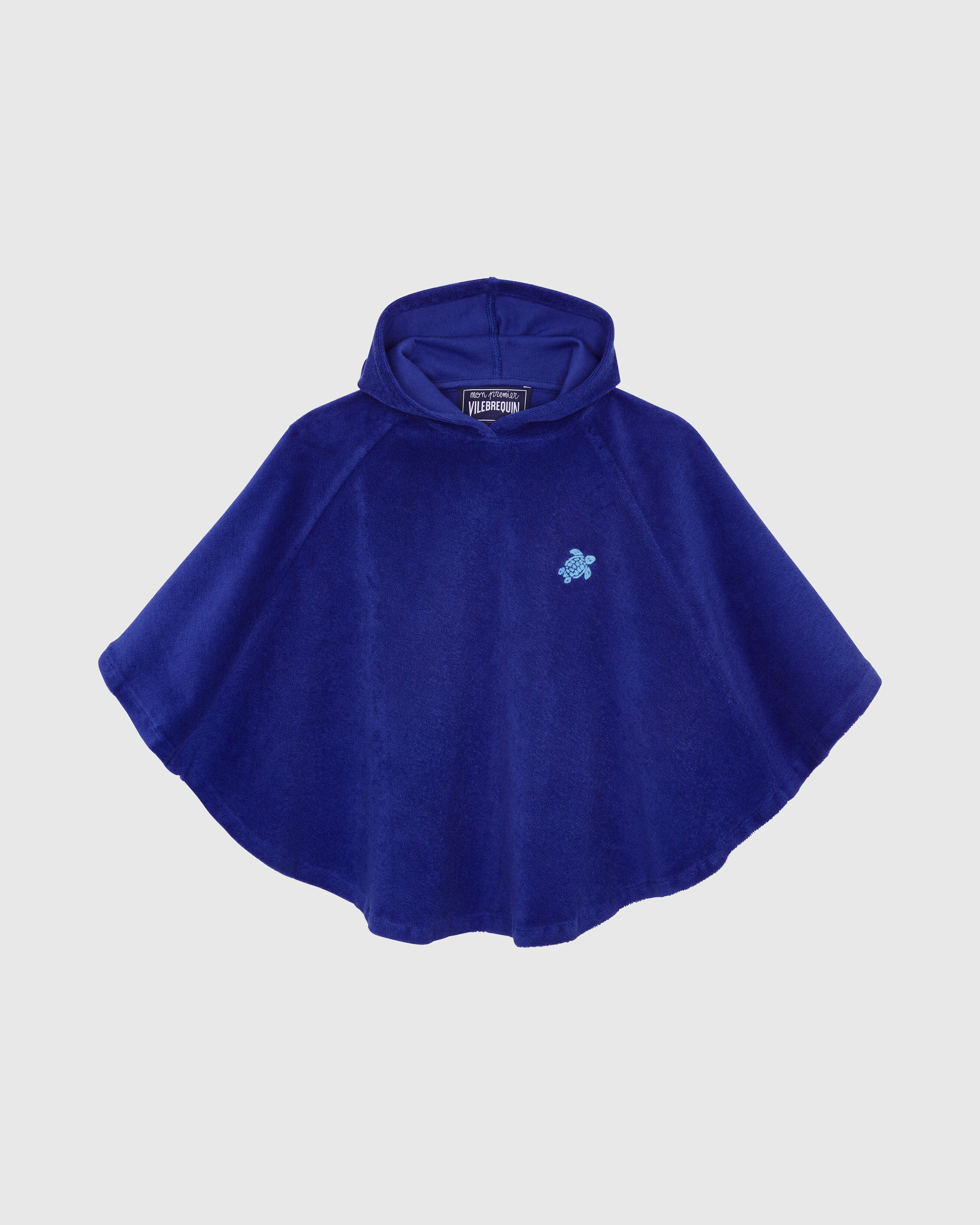 Baby Terry Poncho Embroidered Turtle MARRAKECH front view