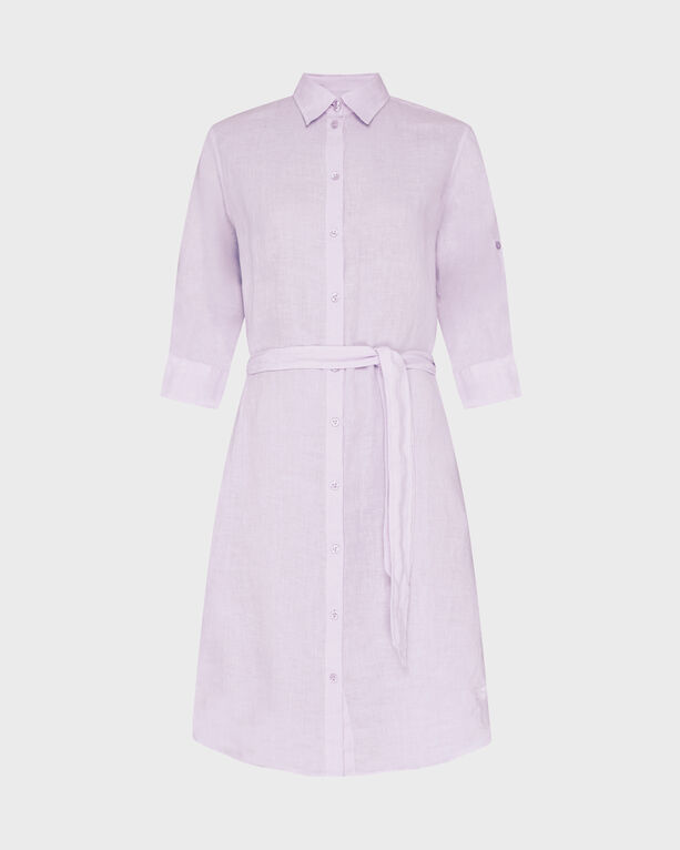 Vilebrequin - Women Linen Shirt Dress Solid - Dress - Ludovie - Purple - Size M