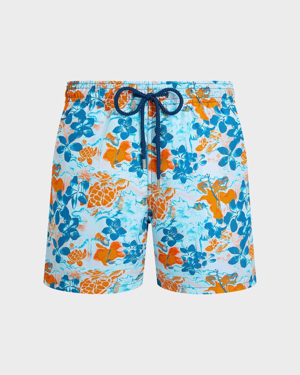 Vilebrequin Men's - Swim Shorts Jungle Turtles - Swimwear - Moorea - Blue Large