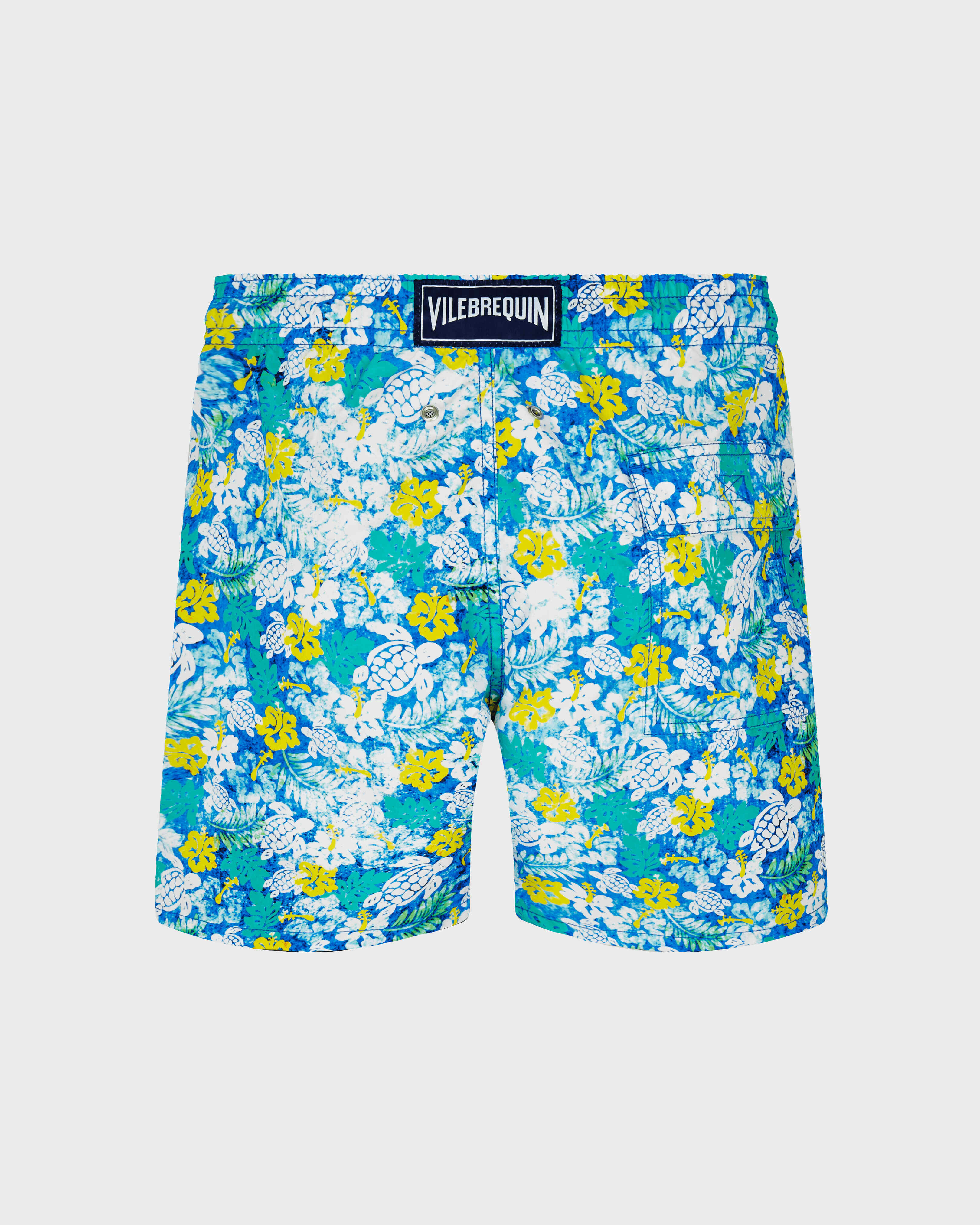Maillot de bain homme Tropical Turtles Vintage BLEU LAZULI back view