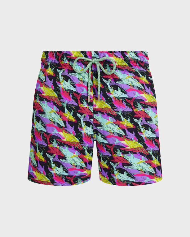 Vilebrequin - Men Stretch Short Swim Shorts Whales Offset - Swimwear - Monrise - Blue - Size XL