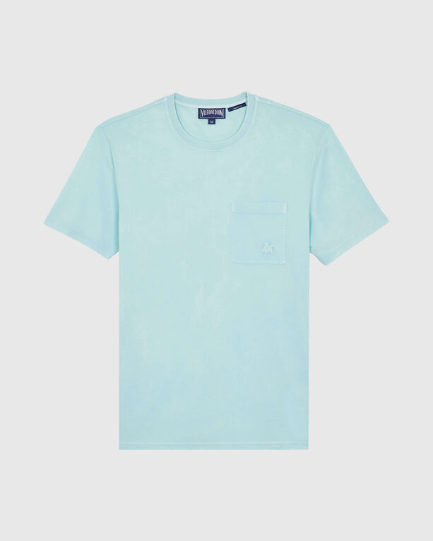 Vilebrequin - Men Solid Organic Cotton T-shirt Natural Colors - Tee Shirt - Titan - Blue - Size L