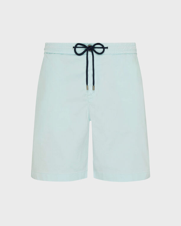 Vilebrequin - Men Tencel And Cotton Bermuda Shorts Satin - Bermuda - Levant - Blue - Size 42