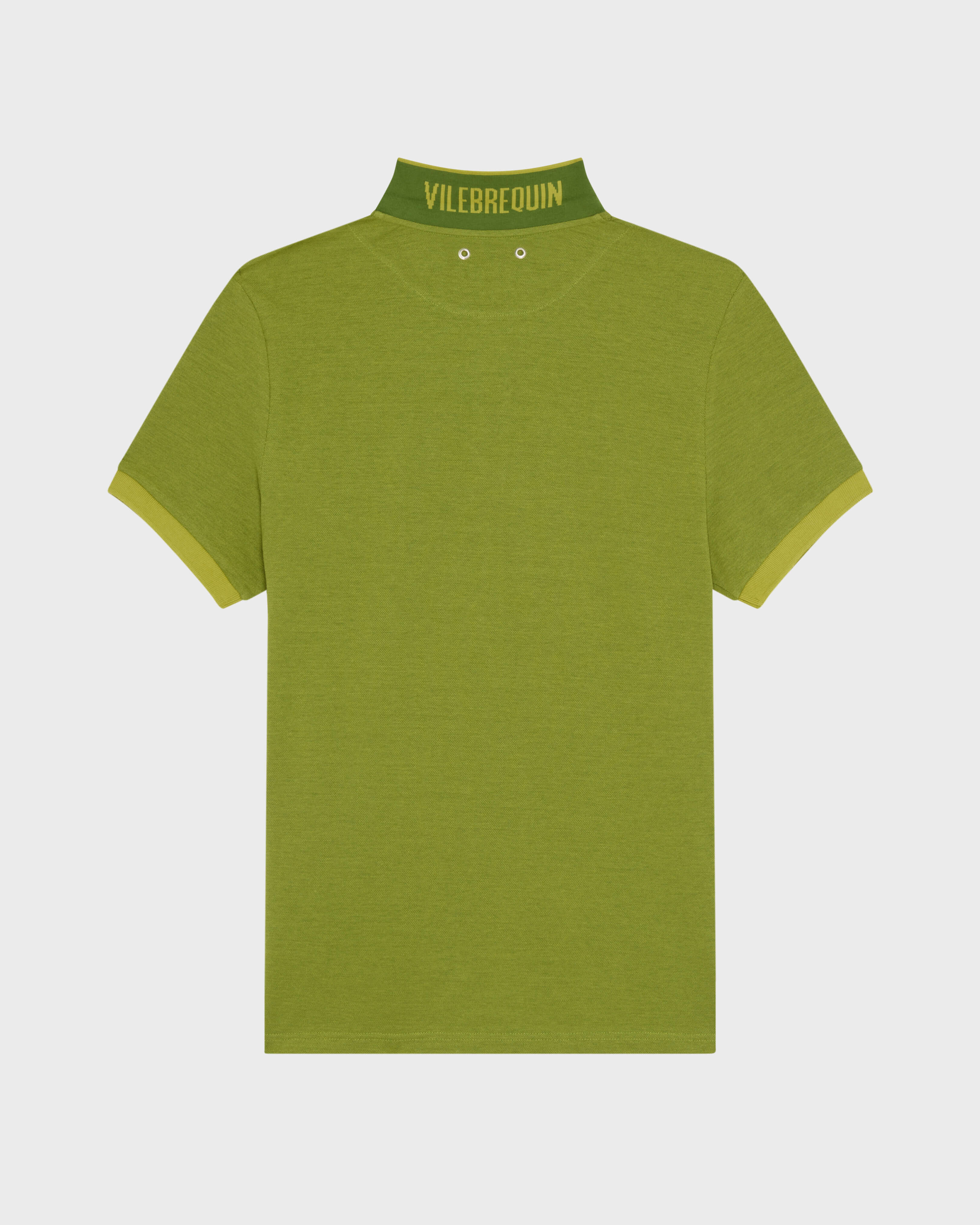 Polo de algodón de color liso cambiante para hombre MILITAIRE back view