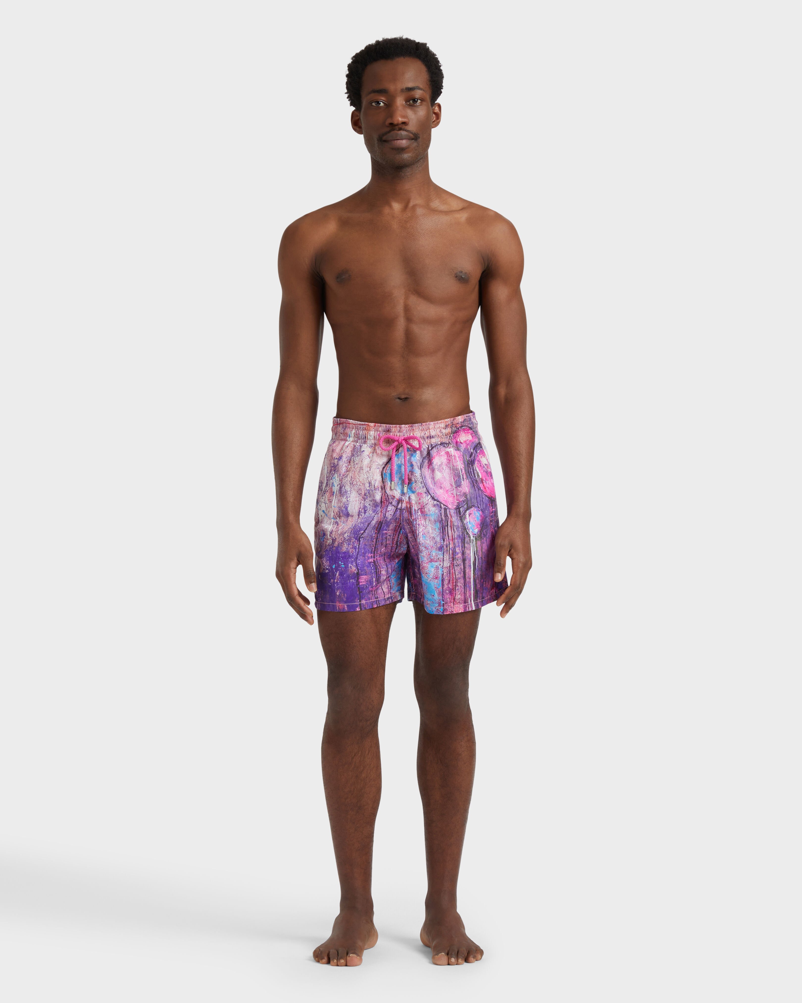 Men Swim Shorts Dripping Balloons GLYCINE frontworn view