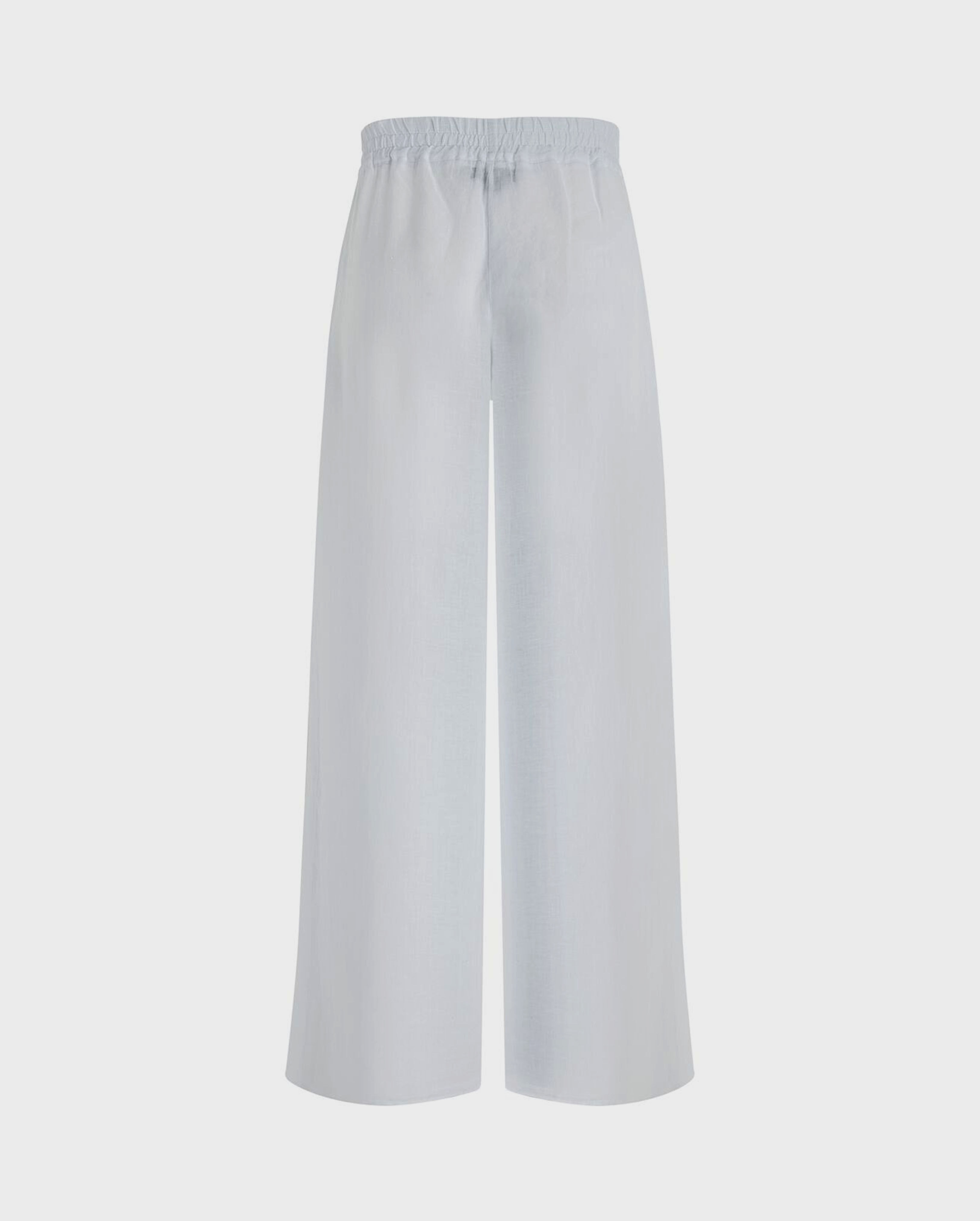 Women White Linen Pants- Vilebrequin x Angelo Tarlazzi WHITE back view