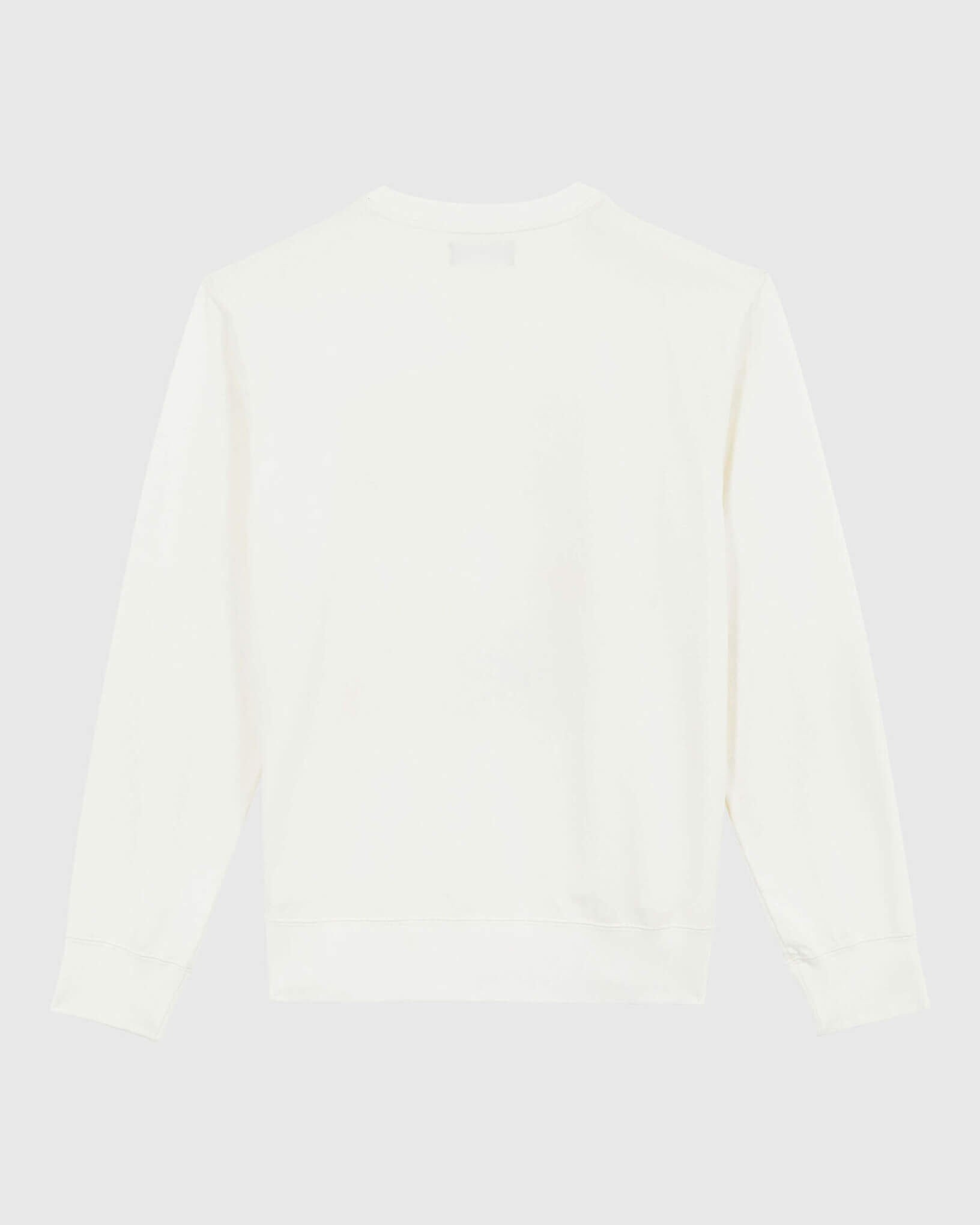 Men Cotton Crewneck Sweatshirt Family Week-end OFF WHITE back view