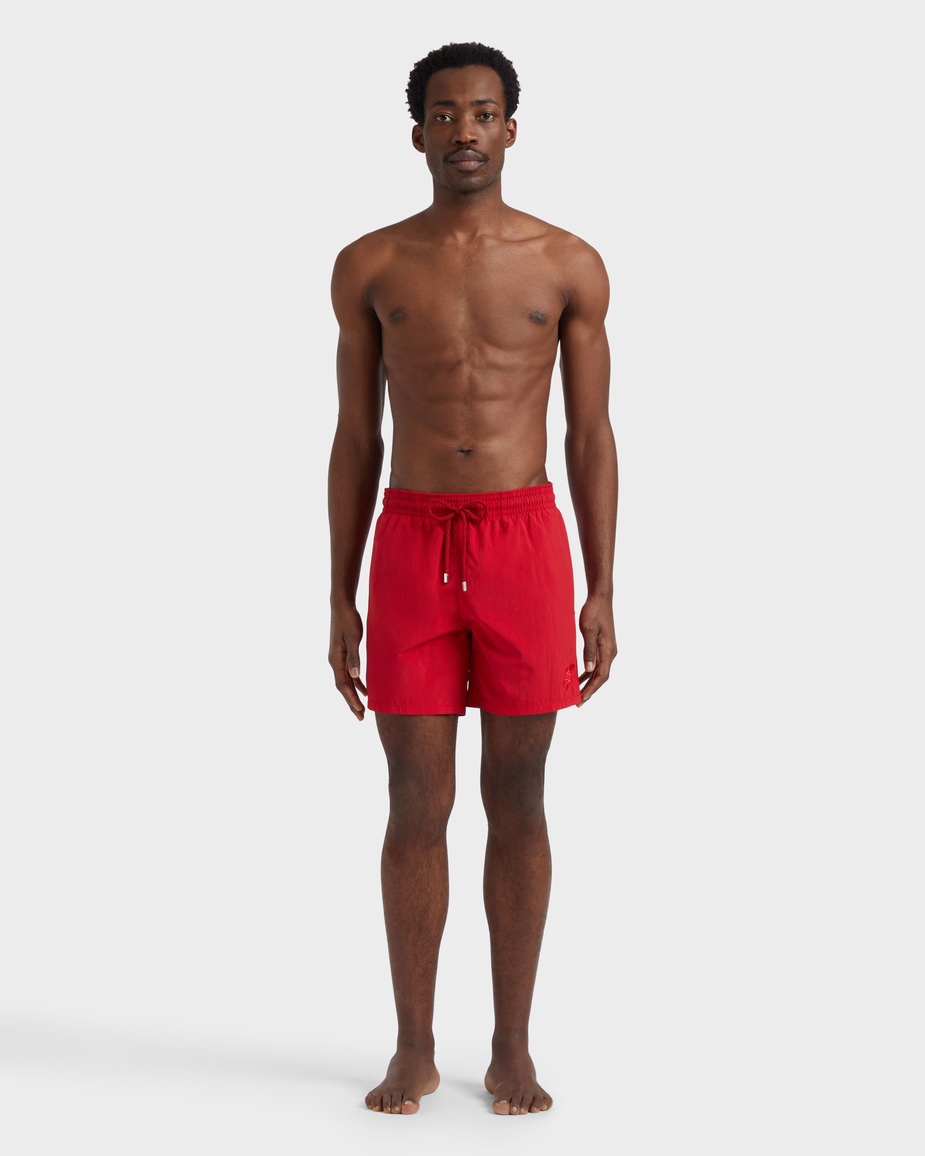 Men Swim Shorts Water-reactive Ronde Des Tortues LIPSTICK frontworn view