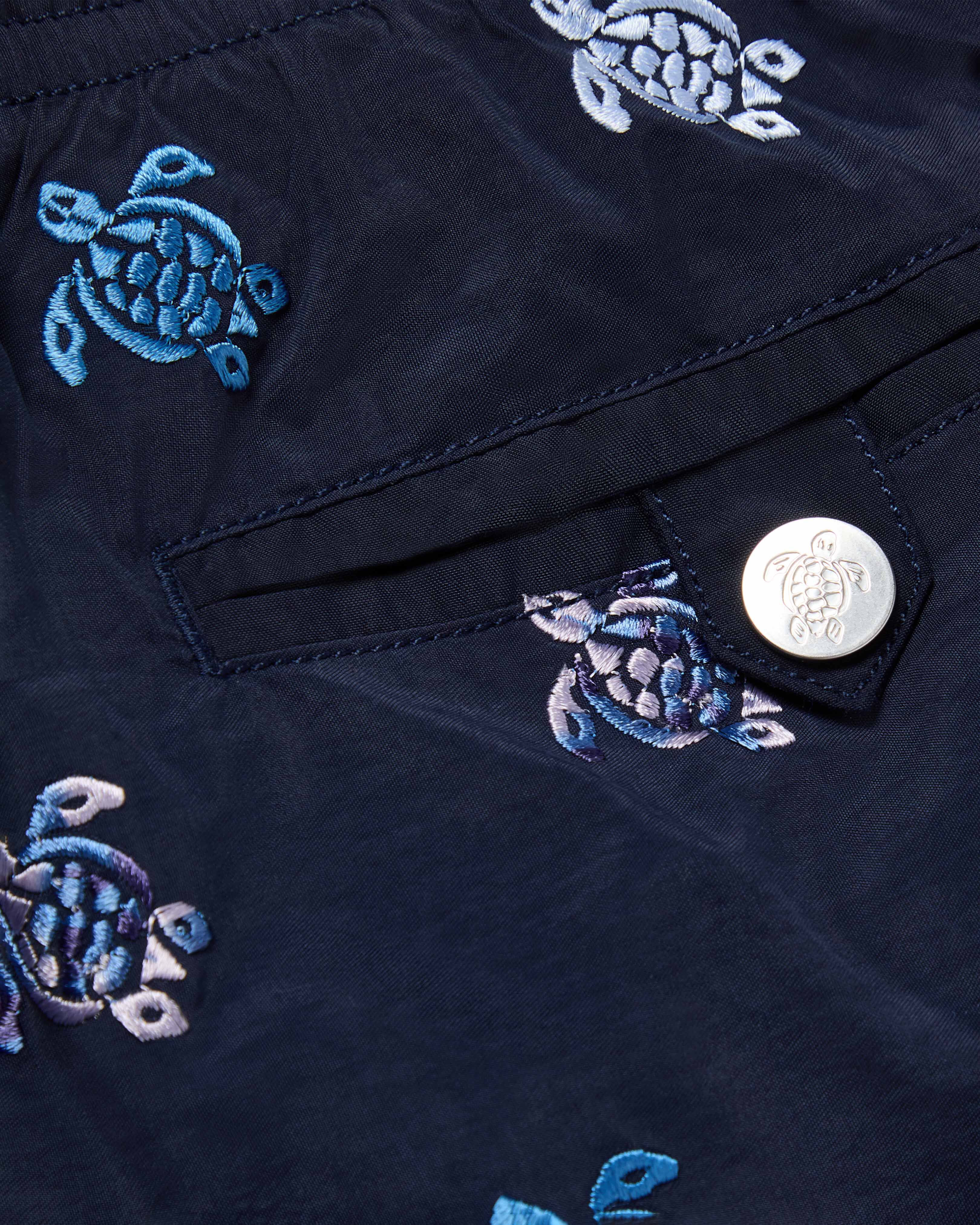 Men Embroidered Swim Trunks Micro Tortues Diagonales - Limited Edition NAVY supp1 view