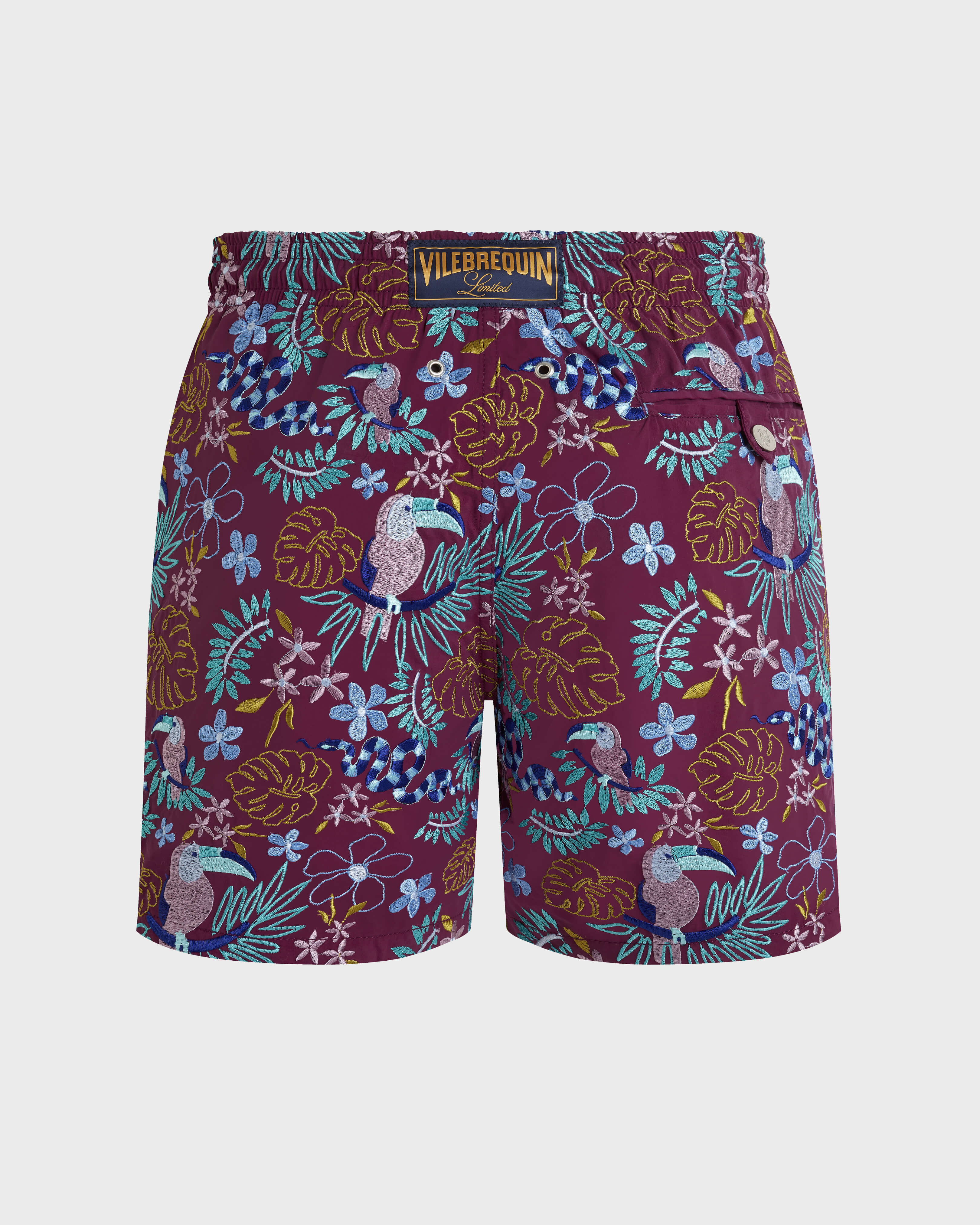 Pantaloncini mare uomo ricamati Papel de Embrulho - Edizione limitata KERALA back view