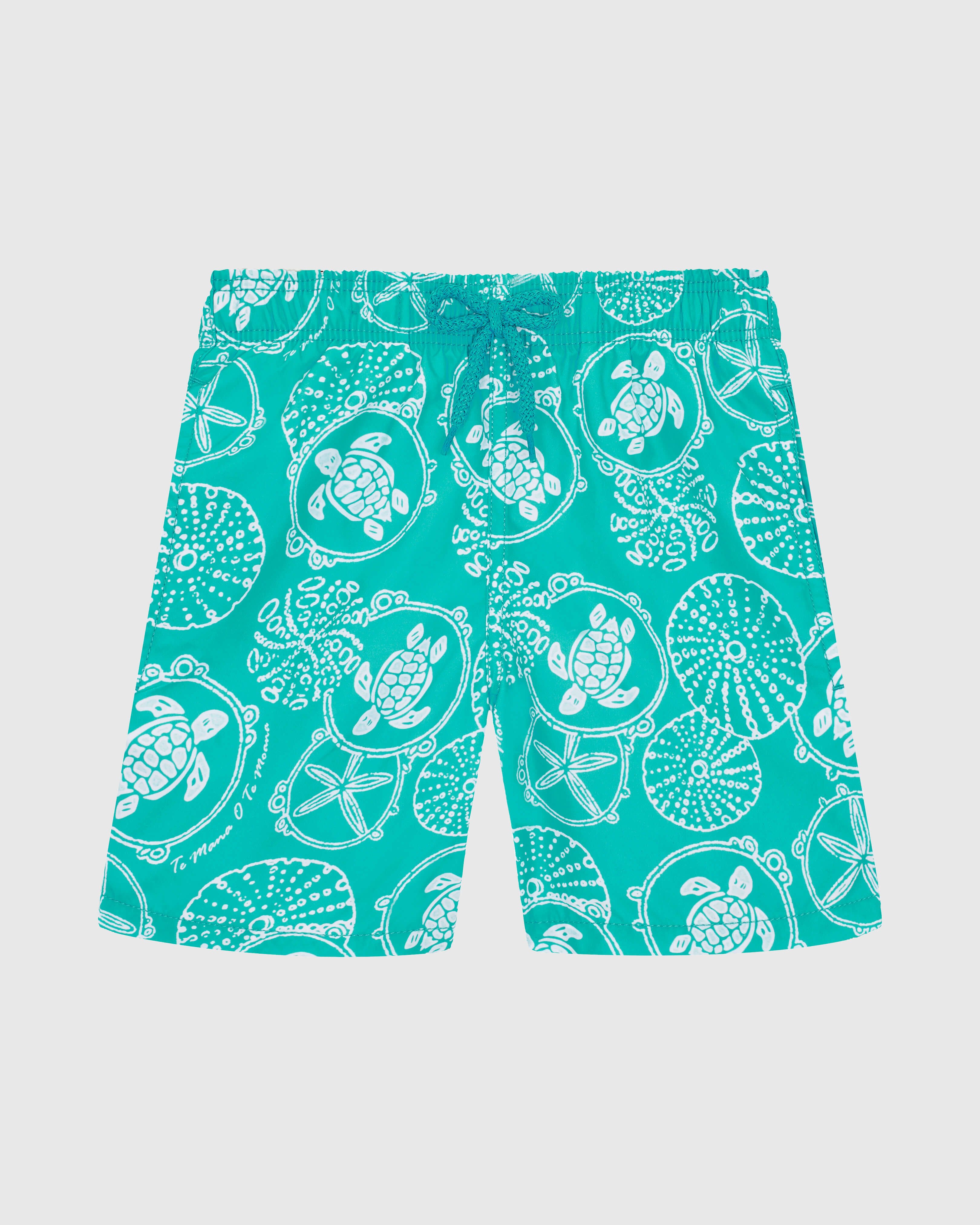 Boys Swim Shorts Oursins Bicolores DISCO GREEN front view