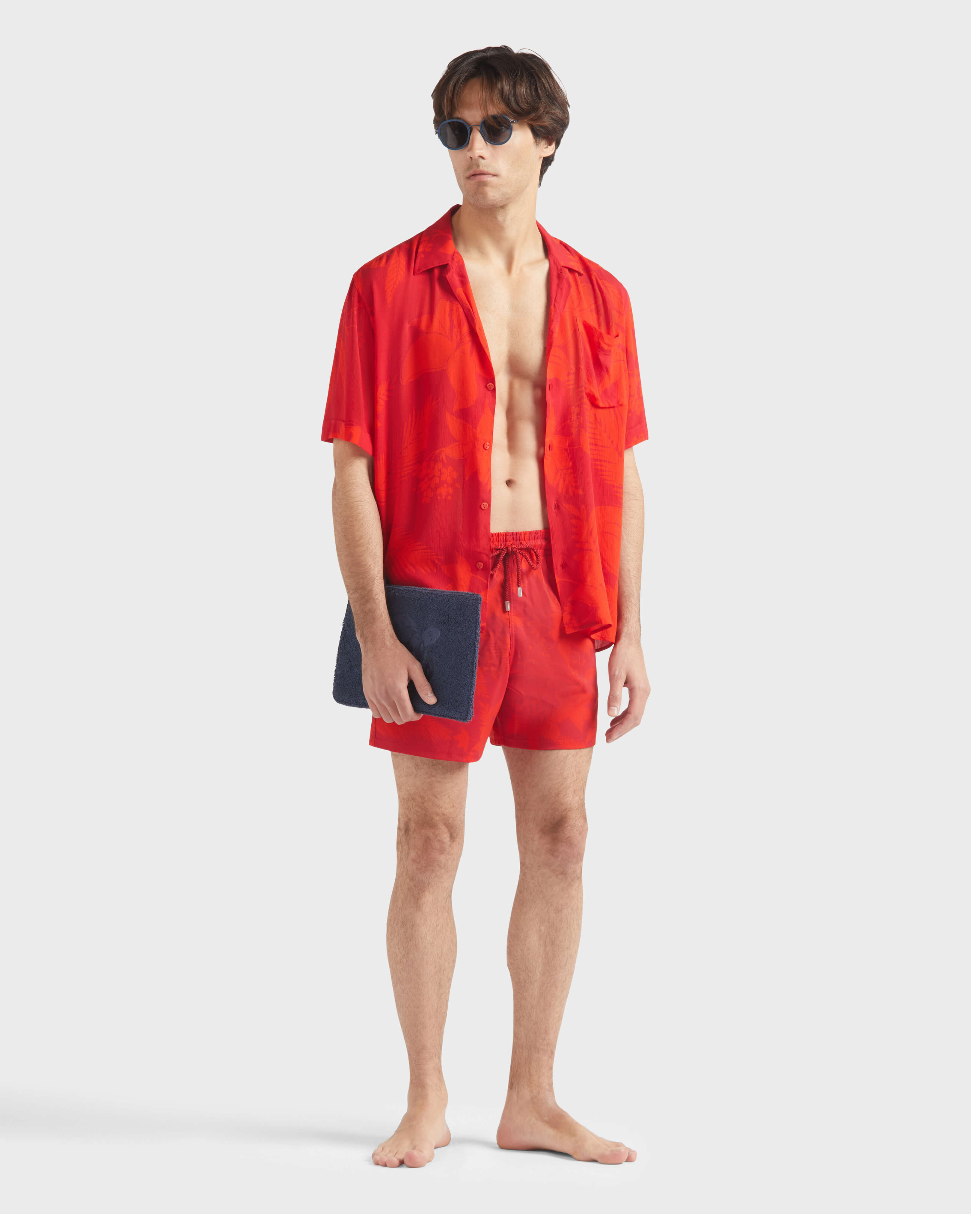 Men Stretch Short Swim Shorts Flower Power LIPSTICK supp1 view