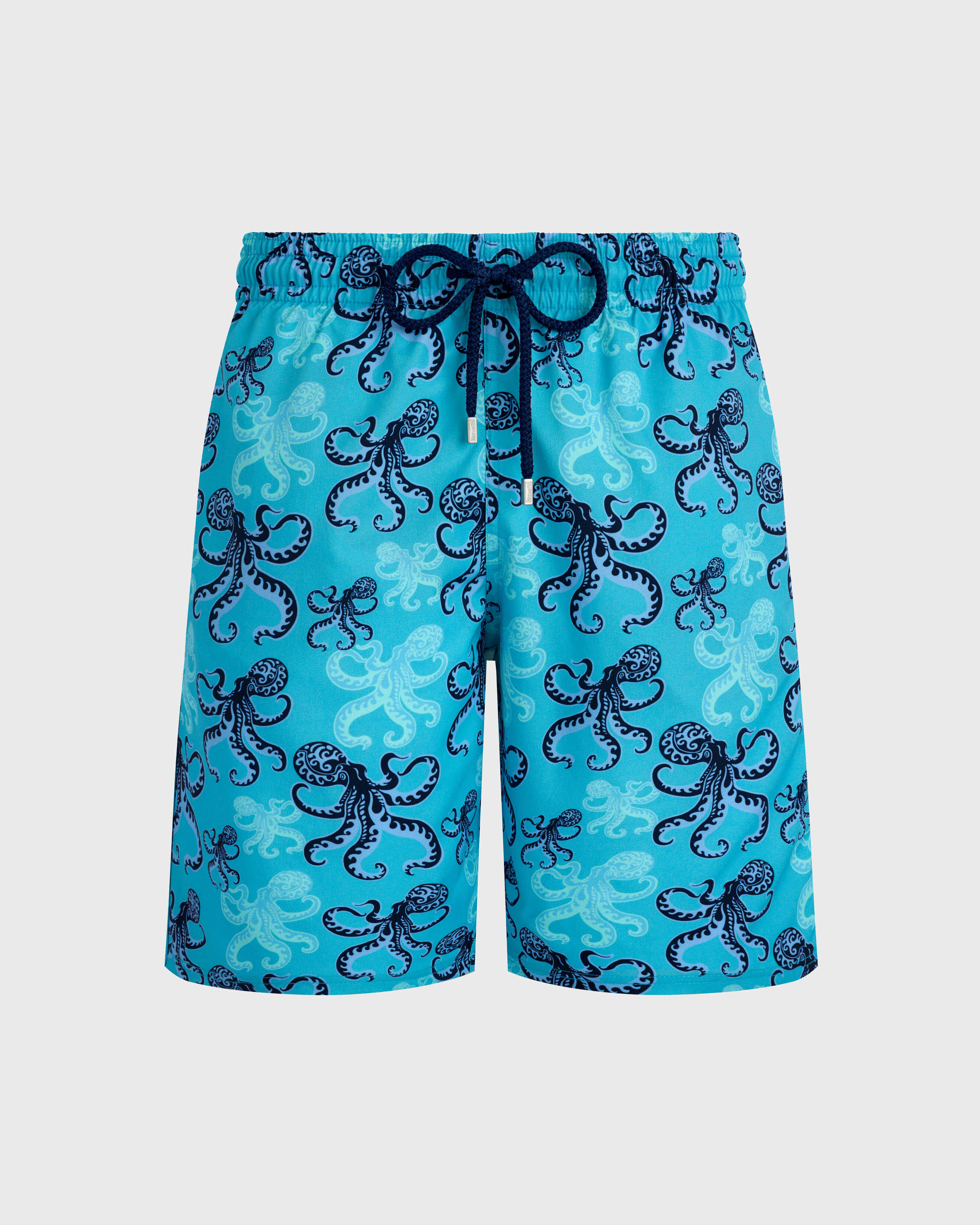 Men Stretch Long Swim Trunks Poulpes BORA BORA front view