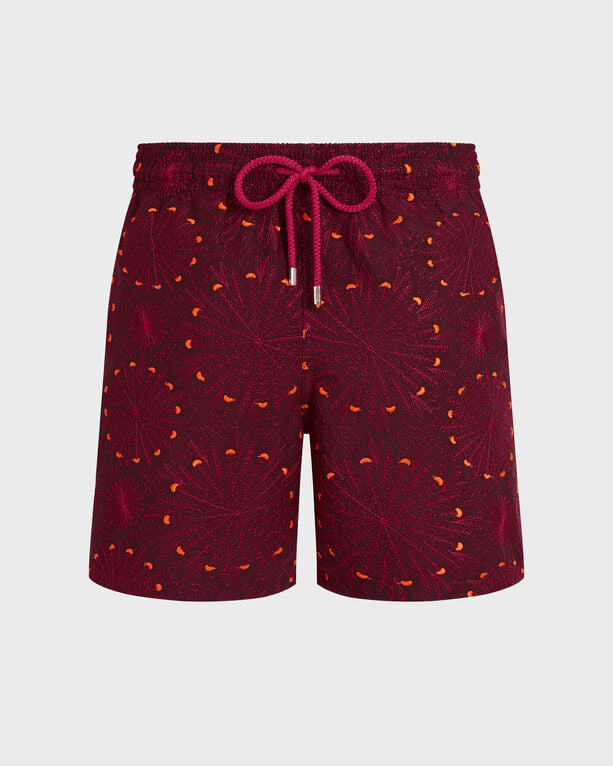 Vilebrequin - Men Embroidered Swim Trunks Mosaic Urchin - Limited Edition - Swimwear - Mistral - Red - Size S