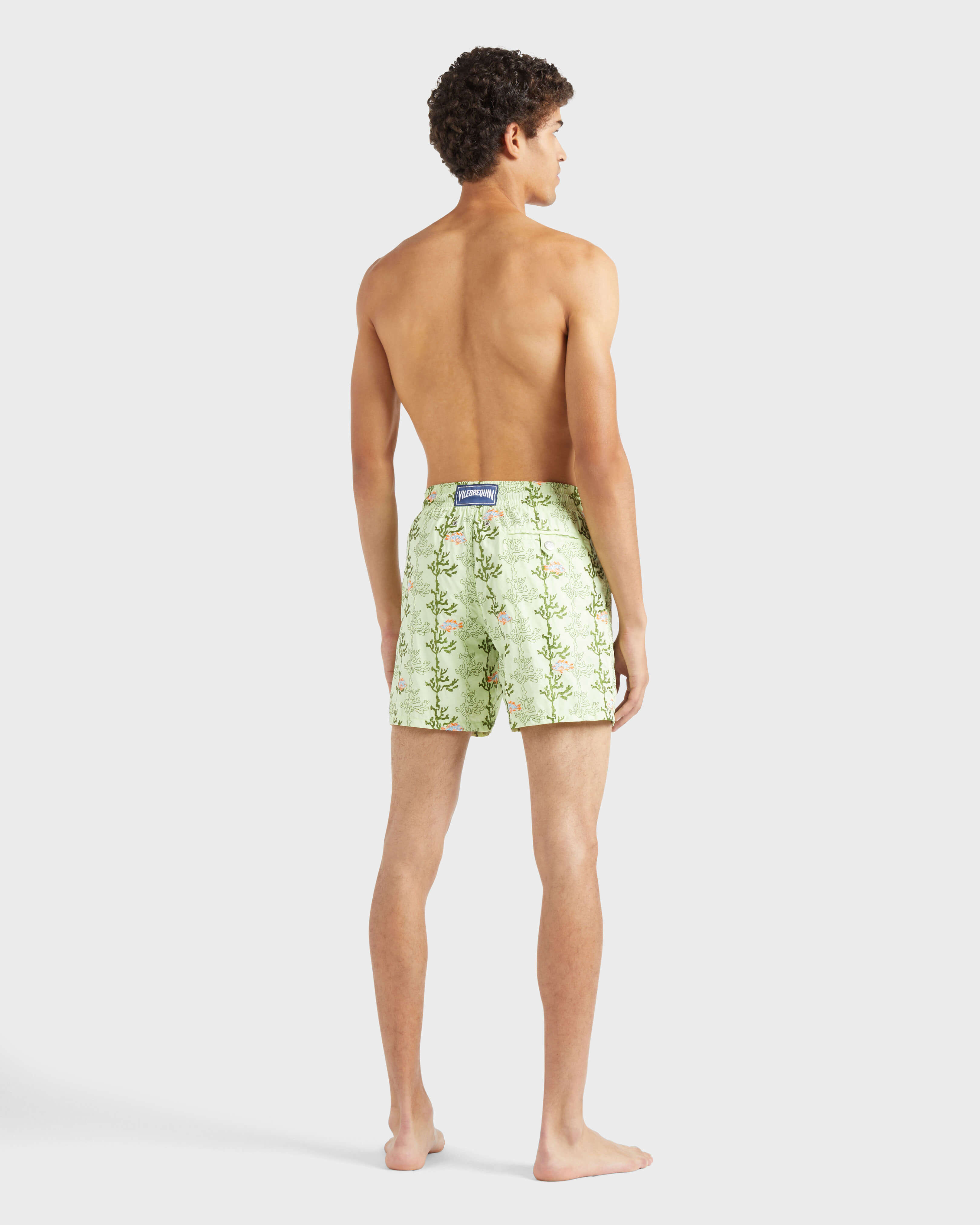 Men Swim Shorts Embroidered Seaweed - Limited Edition MACAROON backworn view