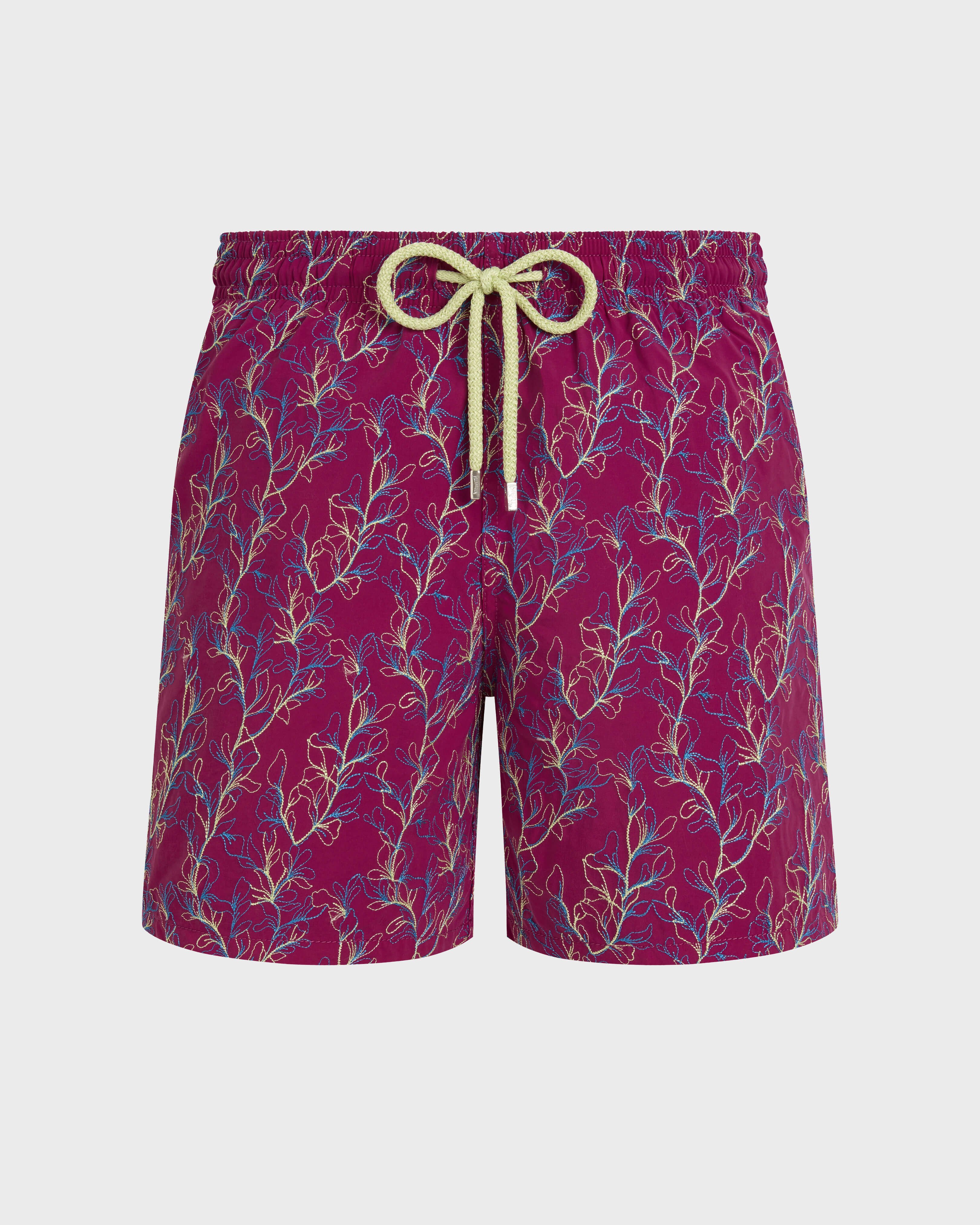 Men Embroidered Swim Shorts X-Ray Seaweed - Limited Edition PORPORA front view