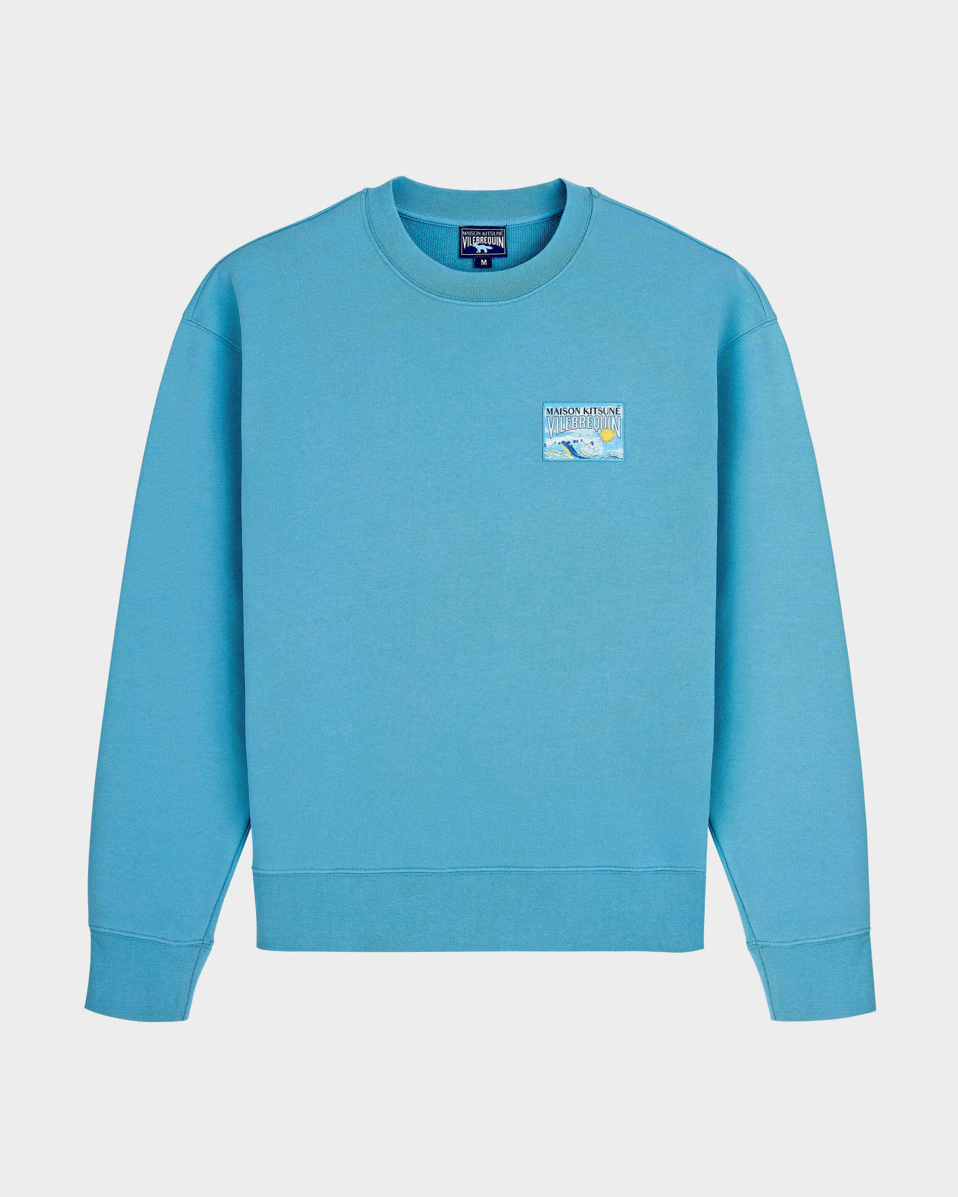Cotton Crewneck Sweatshirt Wave - Vilebrequin x Maison Kitsuné BREEZE front view