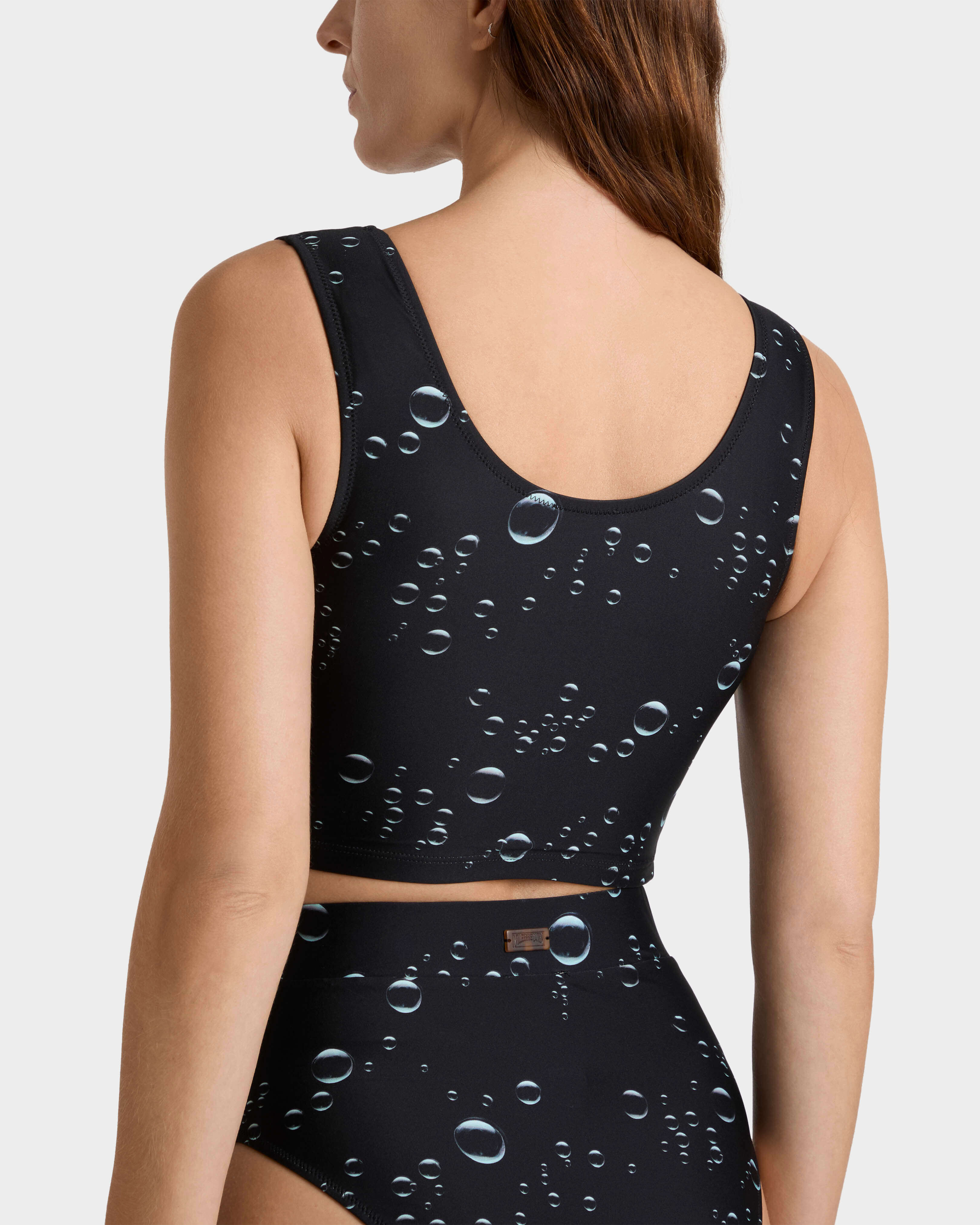 Top tankini donna Bubble 3D NERO backworn view