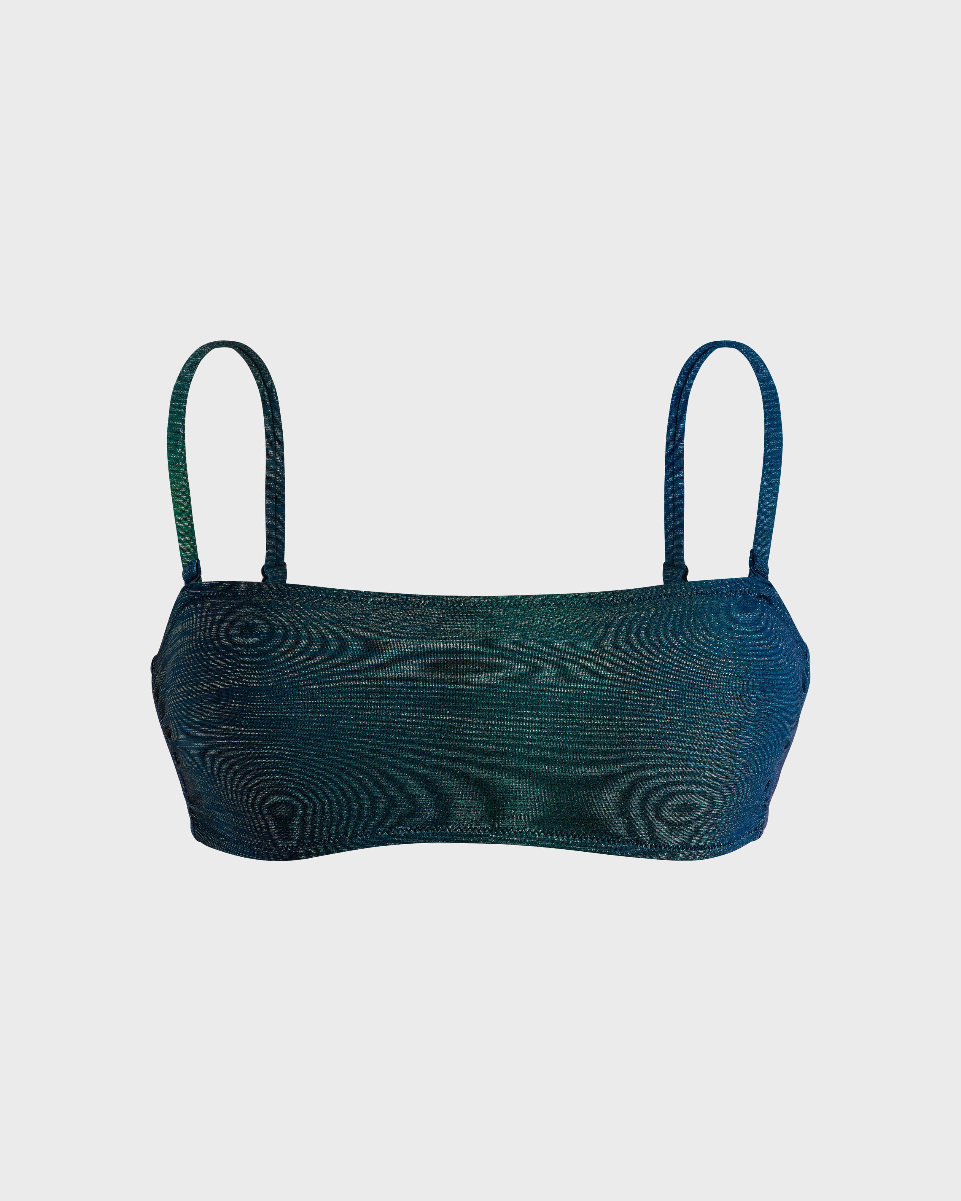 Women Bra-Style Bikini Top Rainbow DISCO GREEN front view