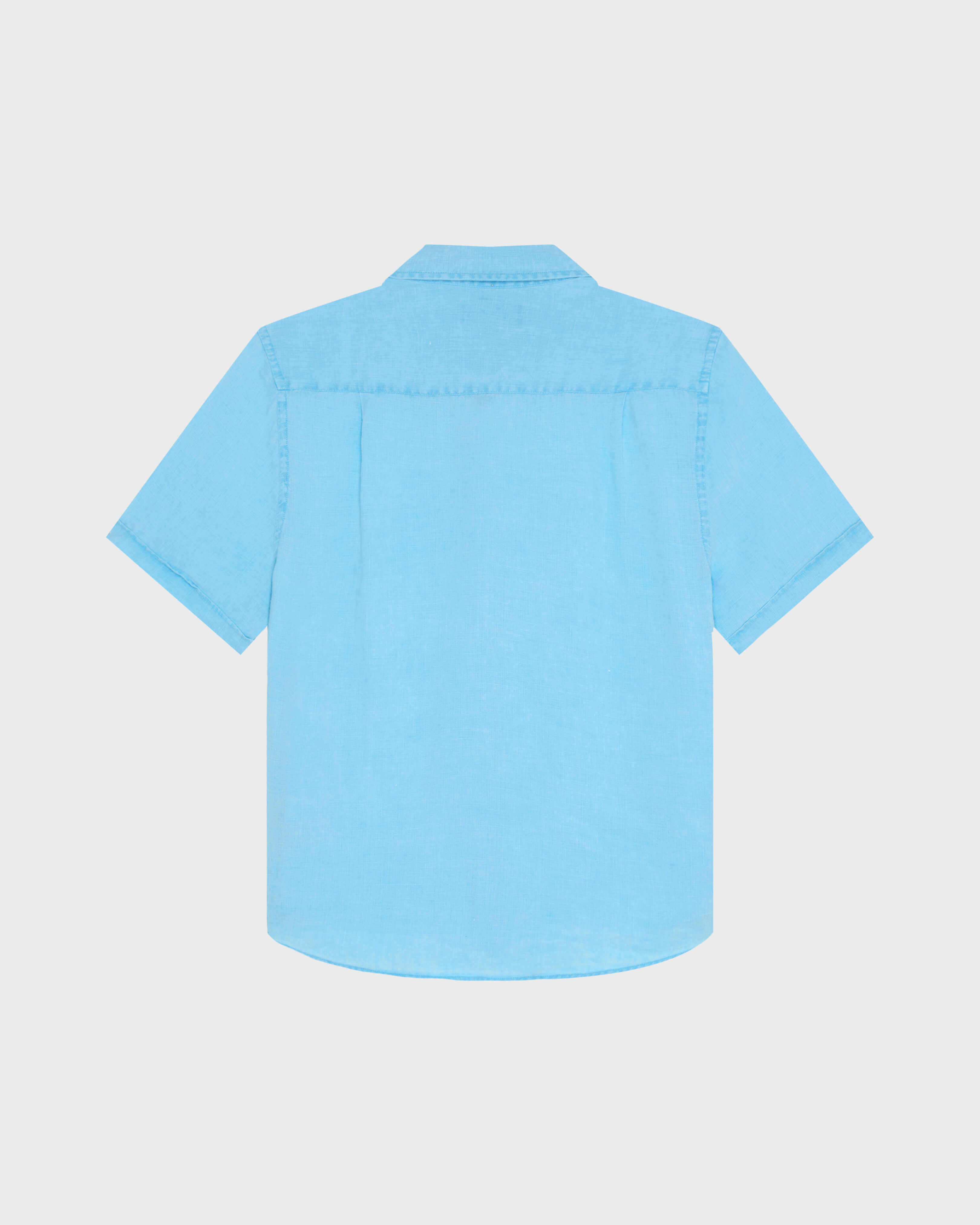Bowling-Hemd aus Leinen mit Mineralfärbung für Herren LARIMAR back view