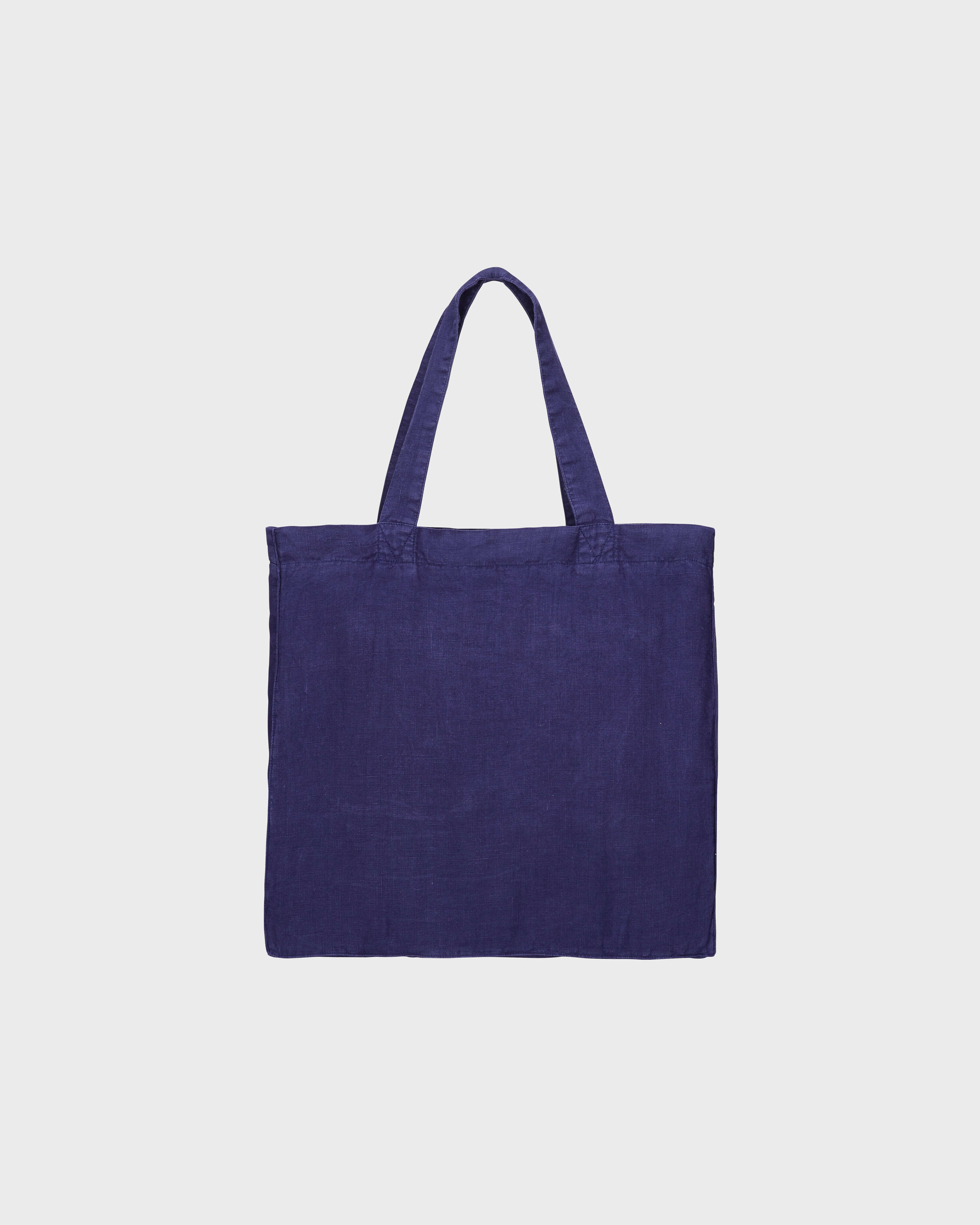 Bolso tote de lino con estampado Turtle MIDNIGHT back view