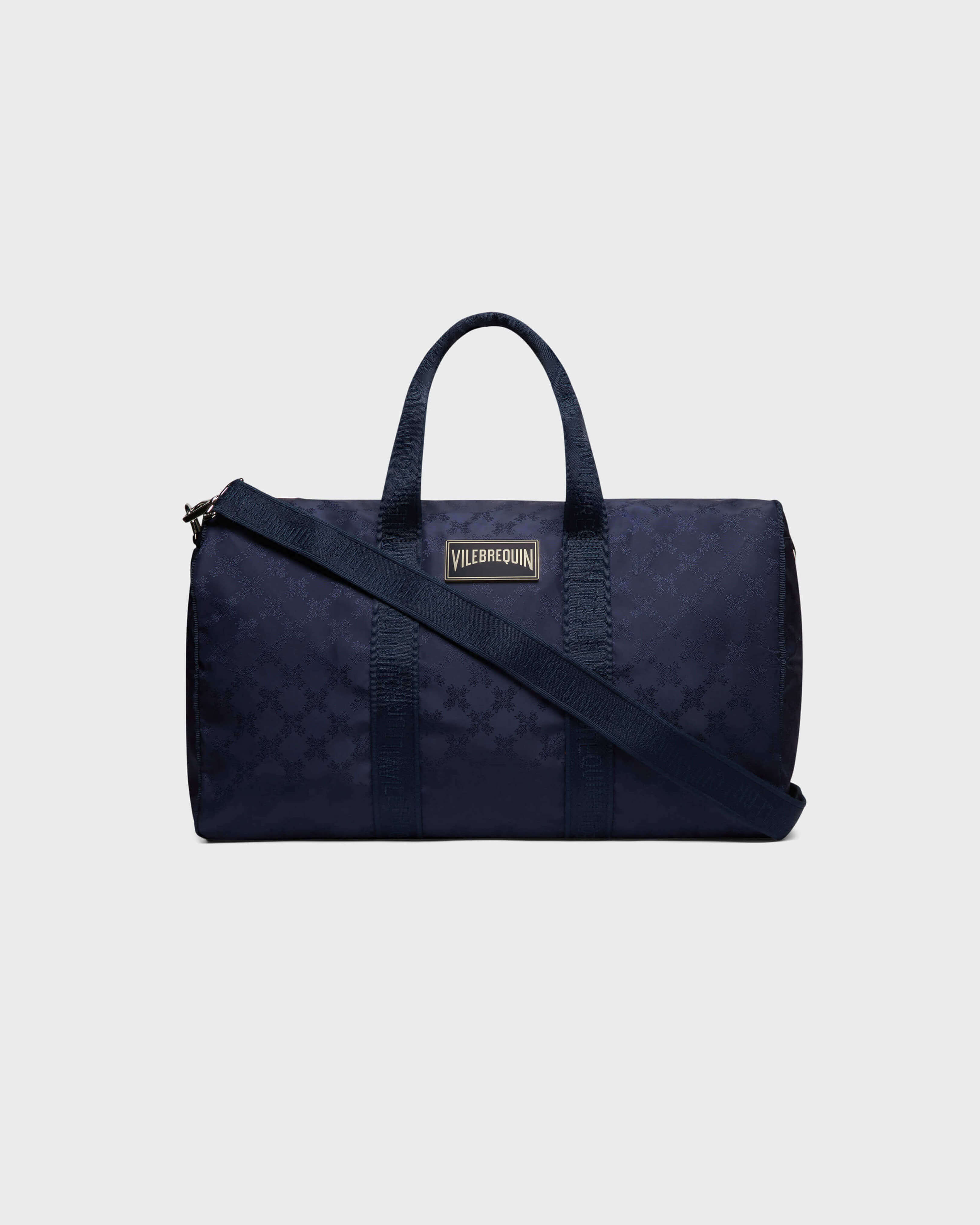 Travel 72h Bag Turtle Monogram Jacquard NAVY front view