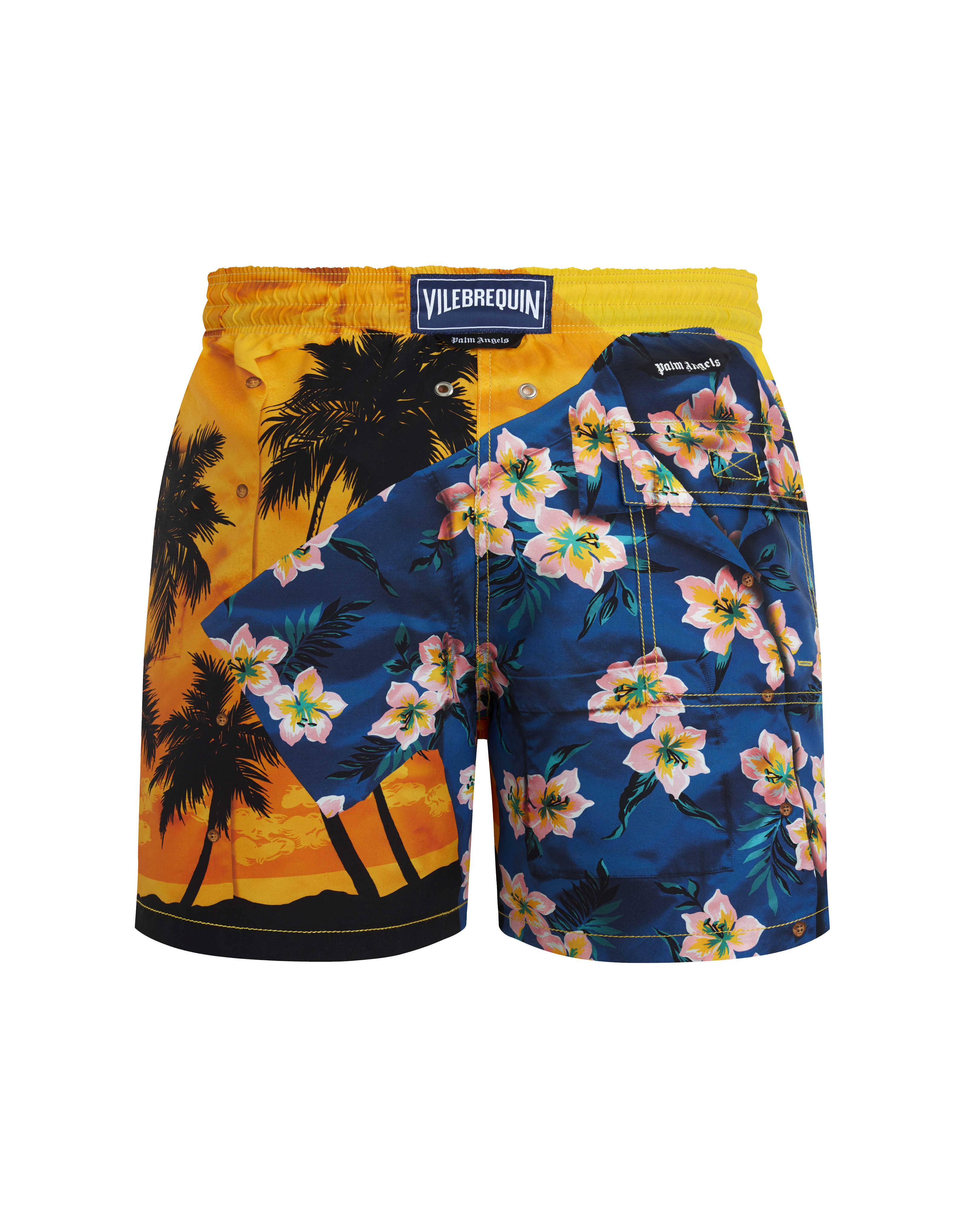 Men Swim Shorts Hawaiian Mix - VBQ x Palm Angels CORN back view